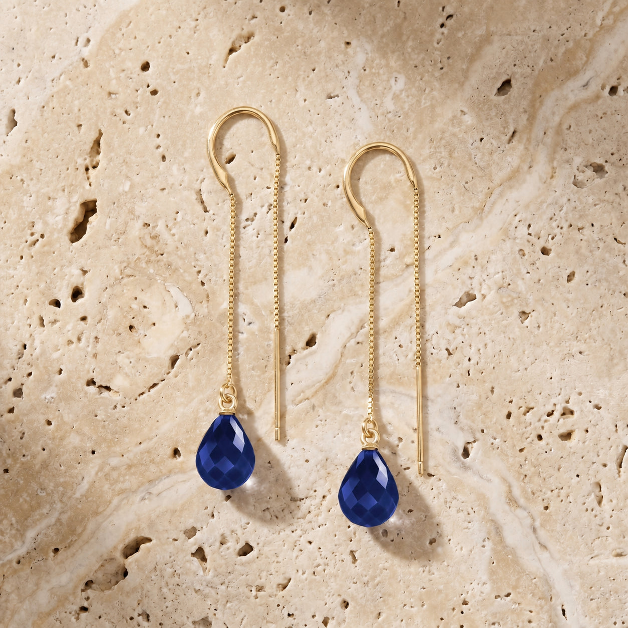Yellow Gold Earrings Ruby 10K — Egle