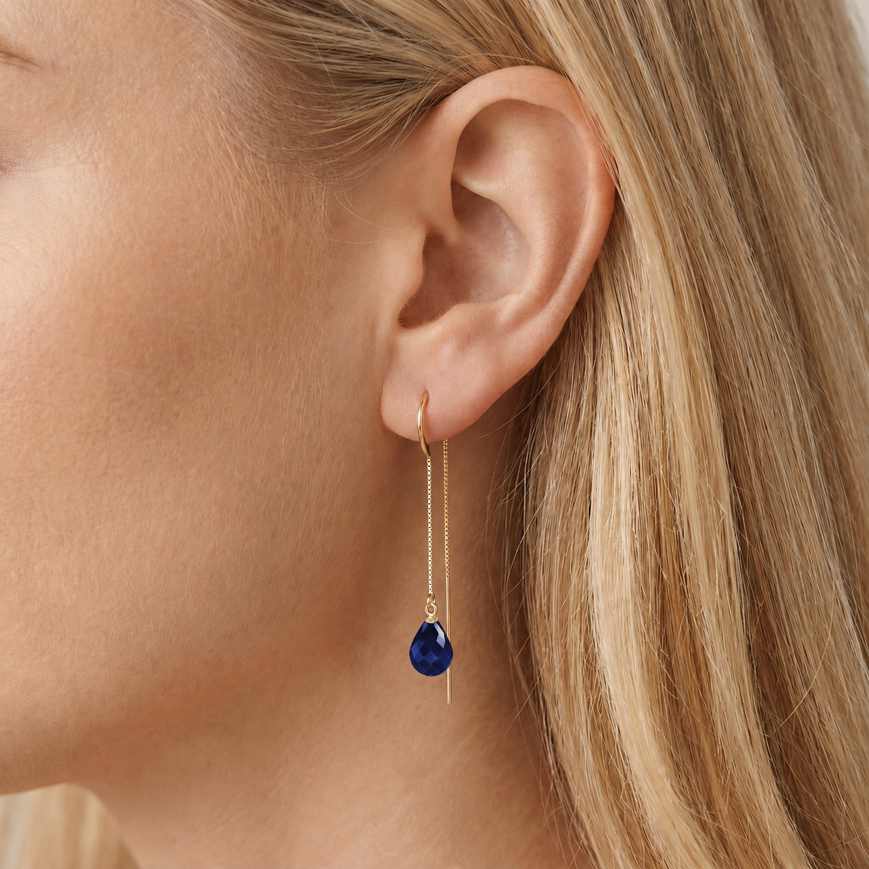 Yellow Gold Earrings Ruby 10K — Egle
