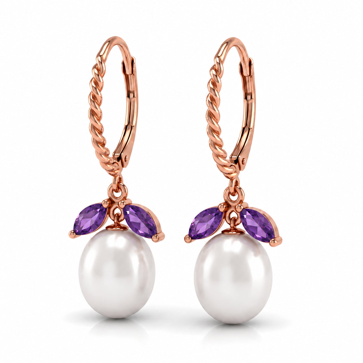 Rose Gold Leverback Earrings Peridot 10K — Argentina