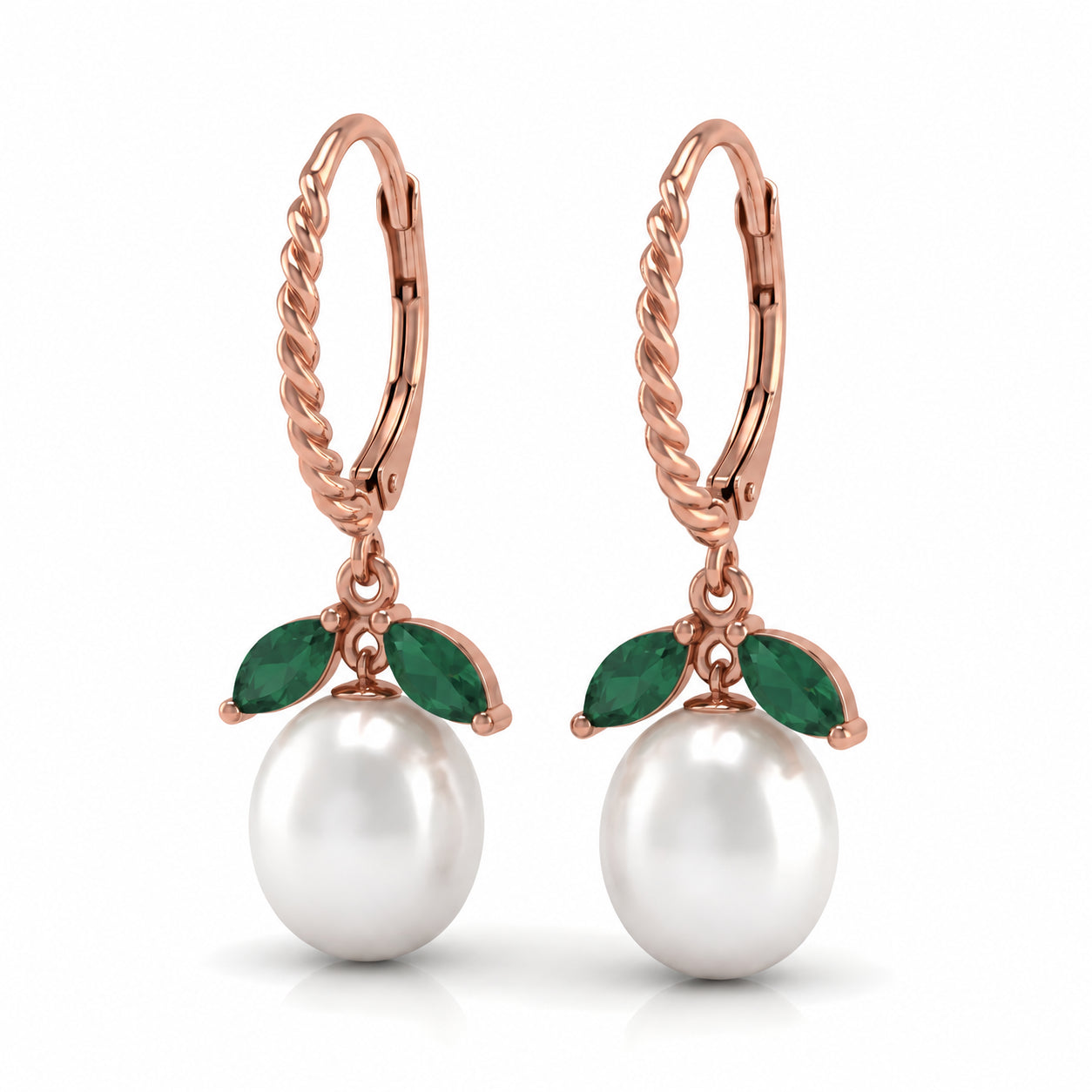 Rose Gold Leverback Earrings Citrine 10K — Argentina