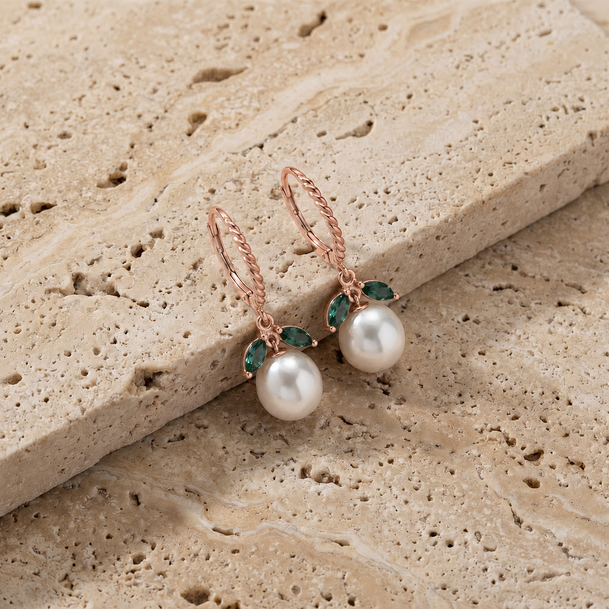 Rose Gold Leverback Earrings Citrine 10K — Argentina