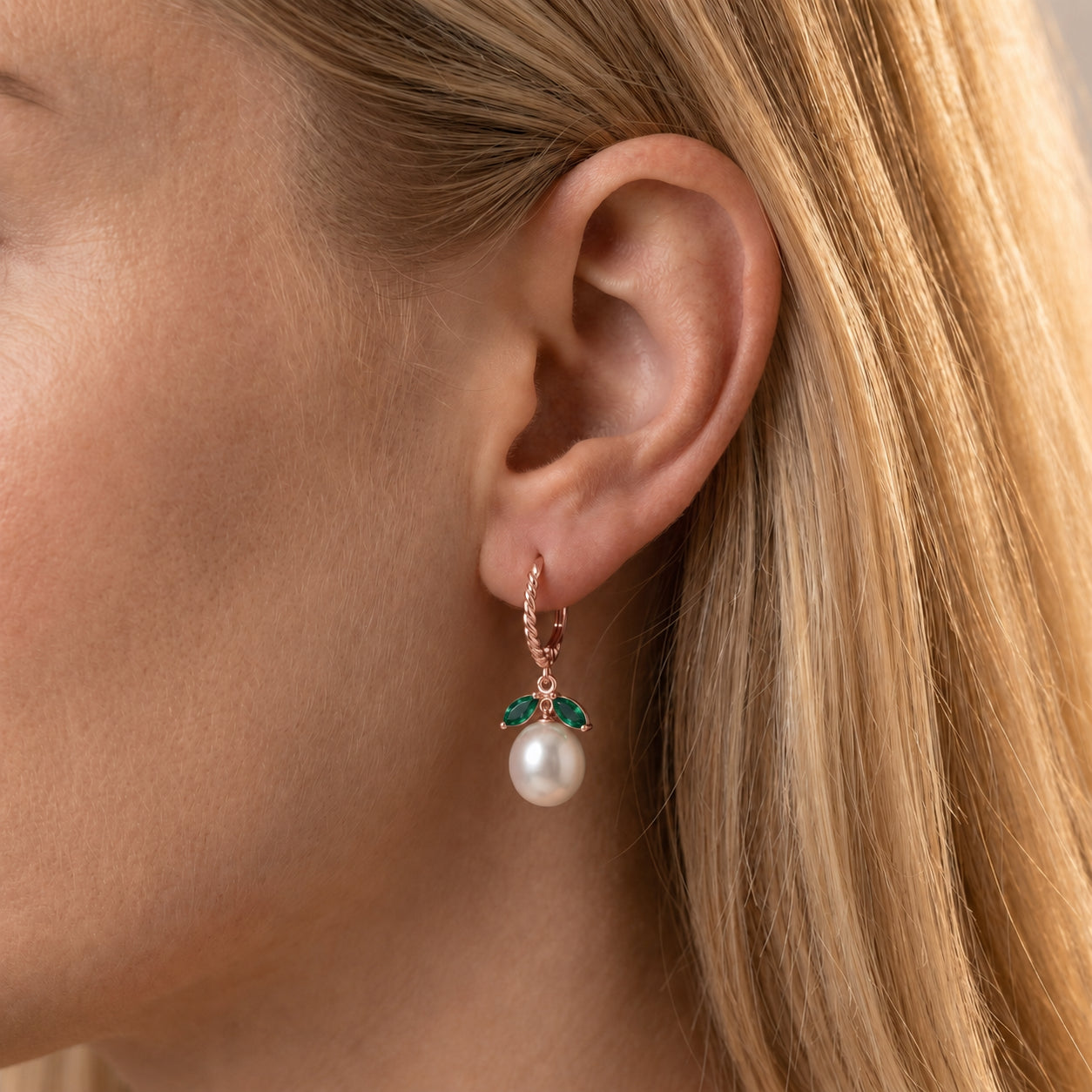 Rose Gold Leverback Earrings Citrine 10K — Argentina
