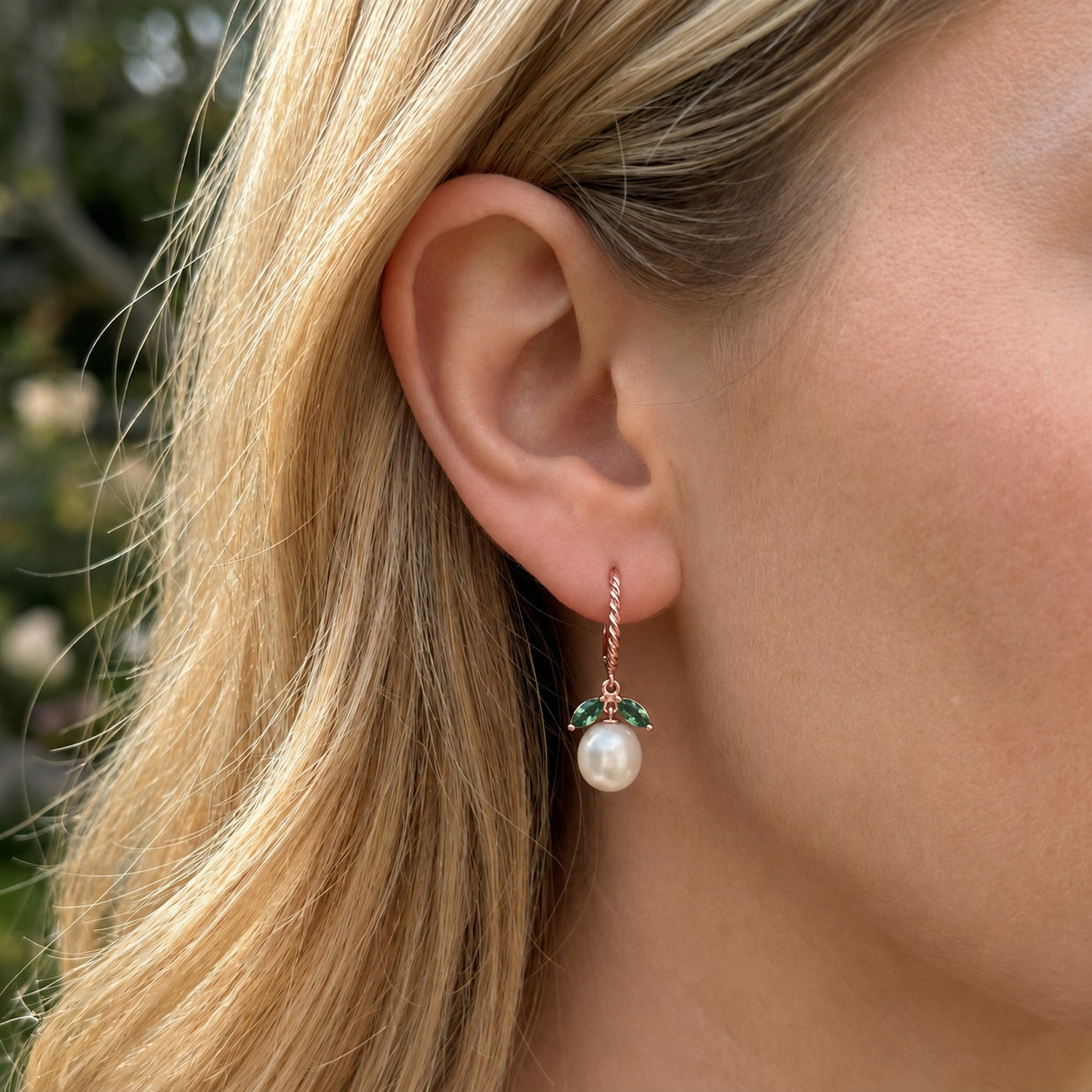 Rose Gold Leverback Earrings Citrine 10K — Argentina