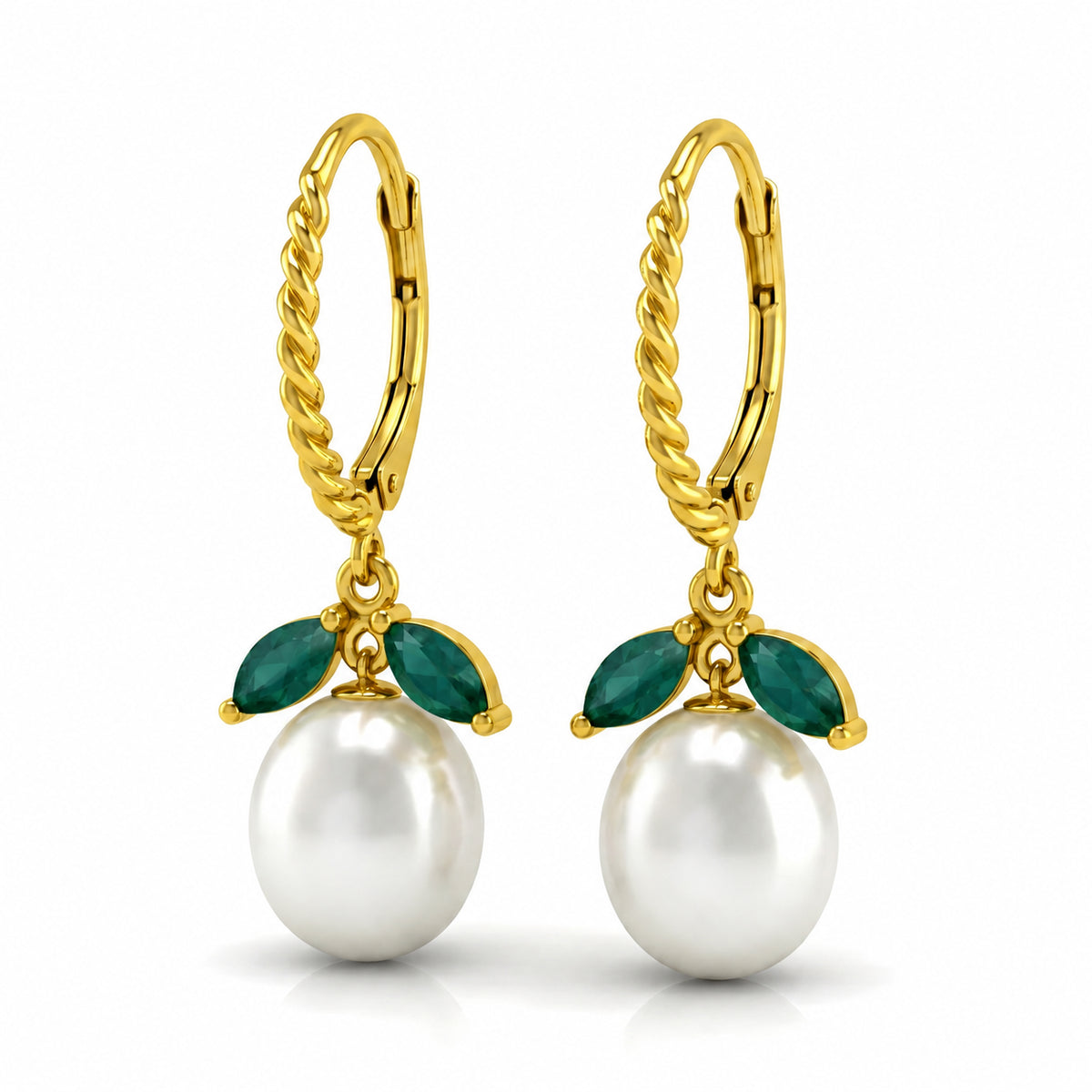 Yellow Gold Leverback Earrings Citrine 10K — Argentina