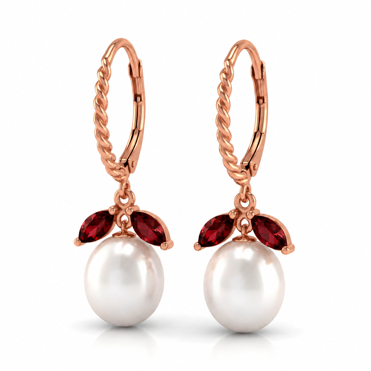 Rose Gold Leverback Earrings Amethyst 10K — Argentina