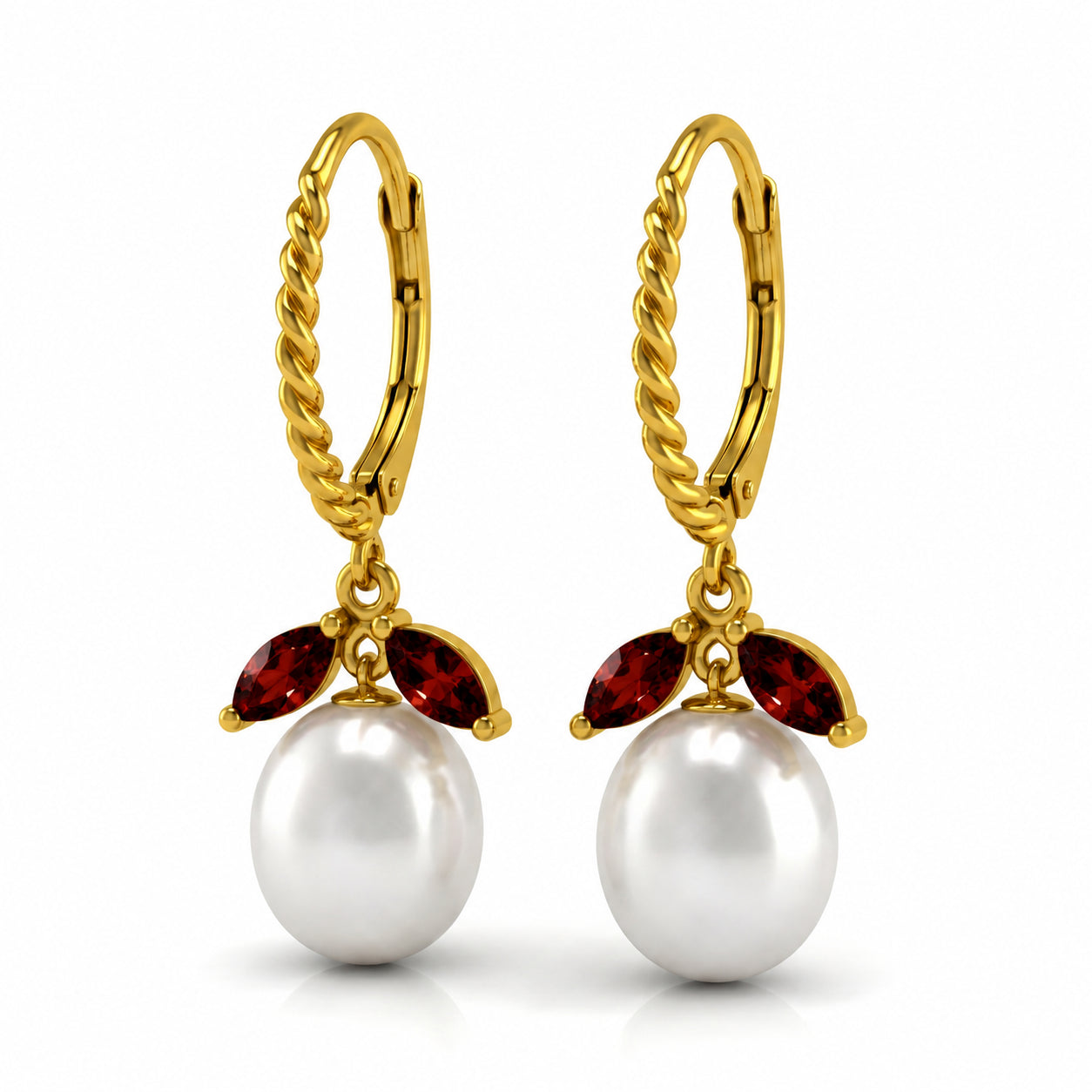 Yellow Gold Leverback Earrings Amethyst 10K — Argentina