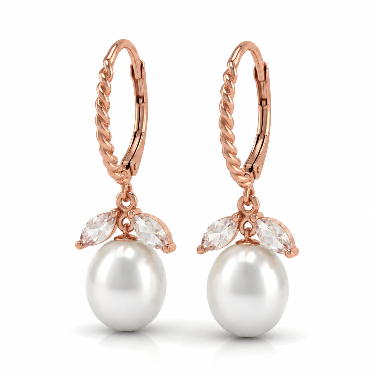 Rose Gold Leverback Earrings Tanzanite 10K — Argentina