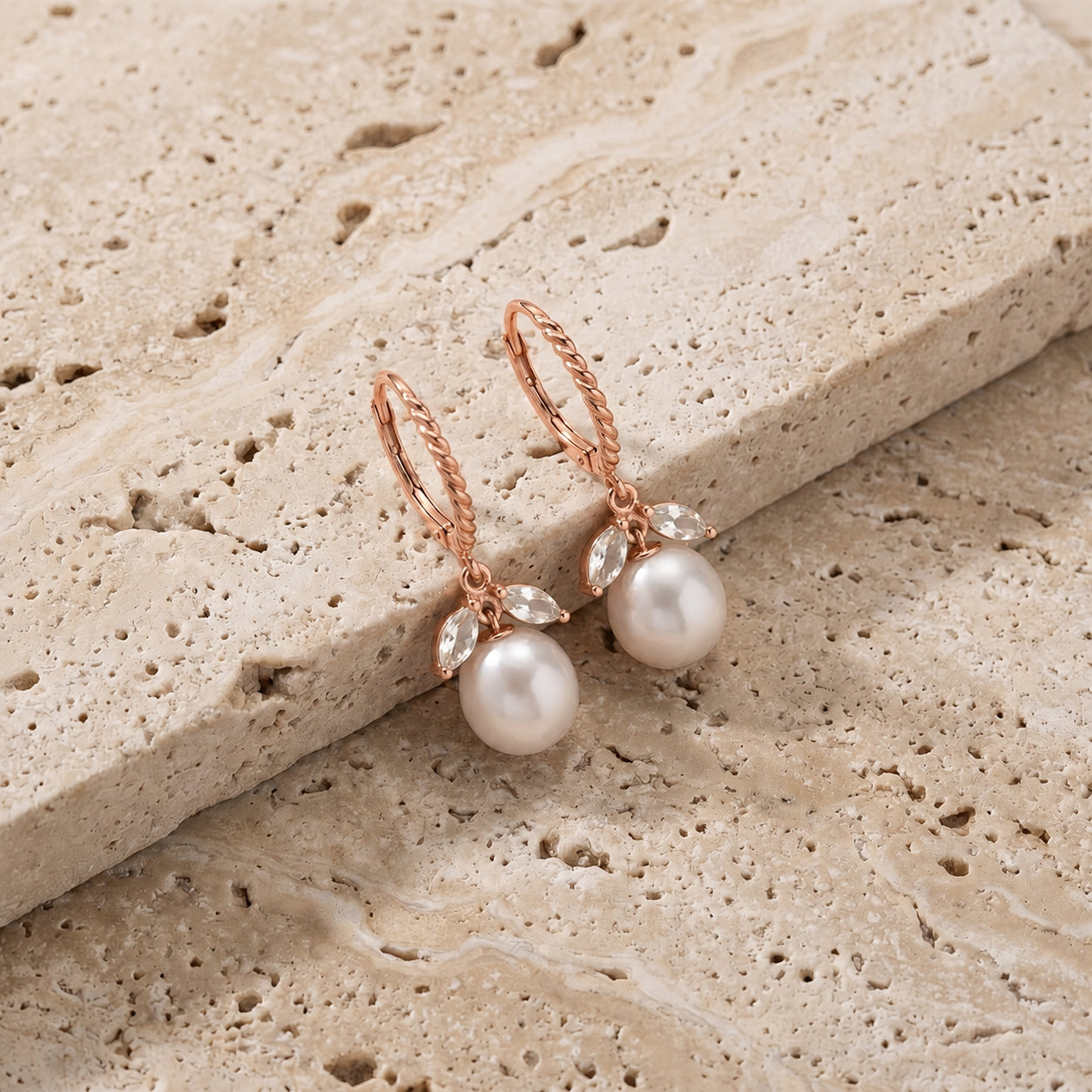 Rose Gold Leverback Earrings Tanzanite 10K — Argentina