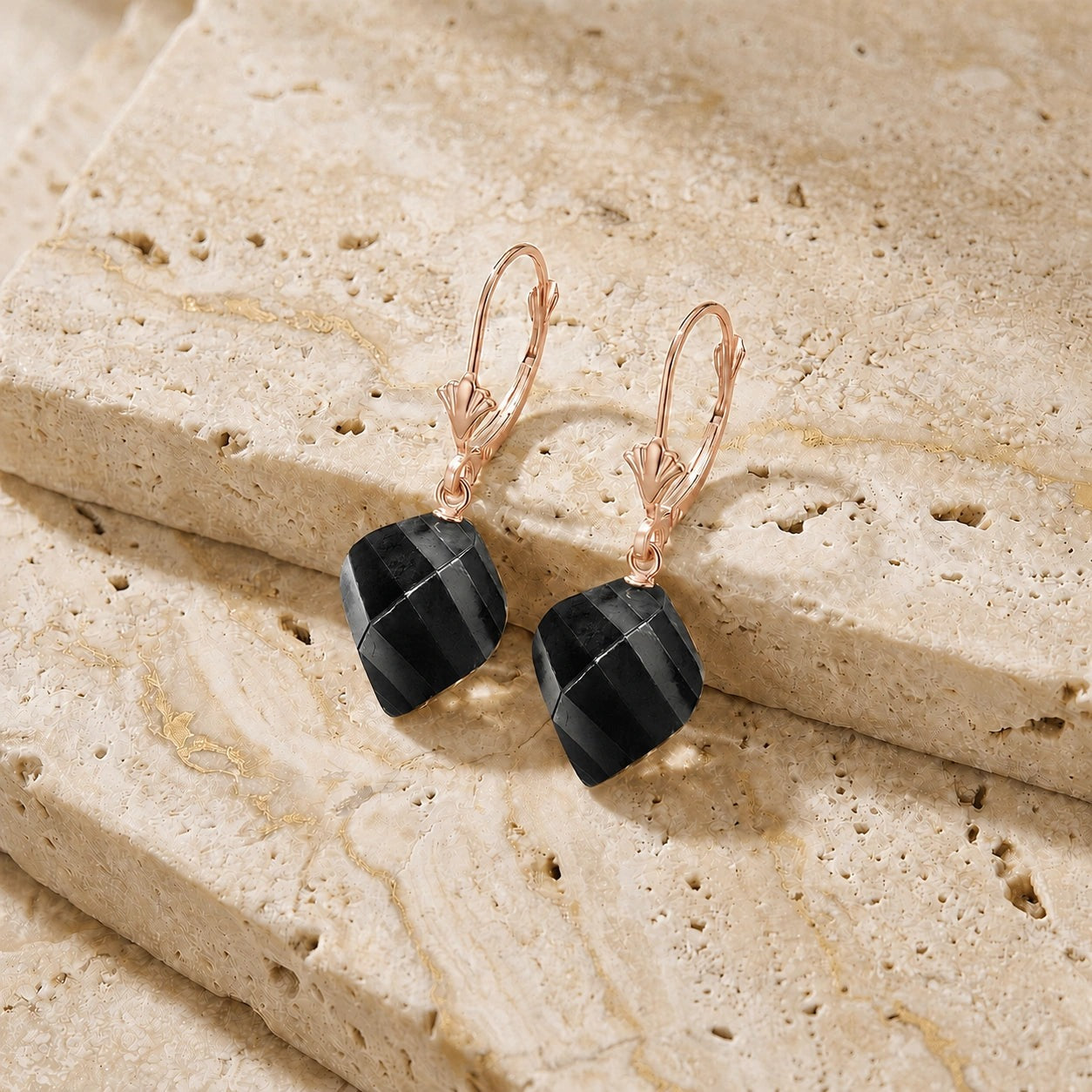 Rose Gold Earrings Spinel 10K — Ermenegilda