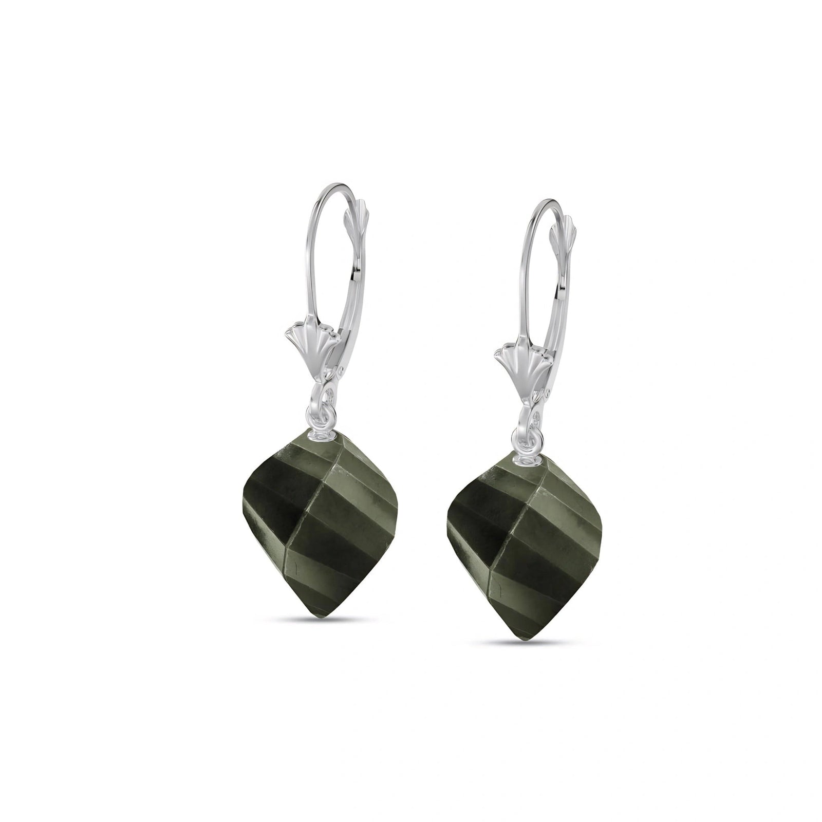 White Gold Earrings Spinel 10K — Ermenegilda