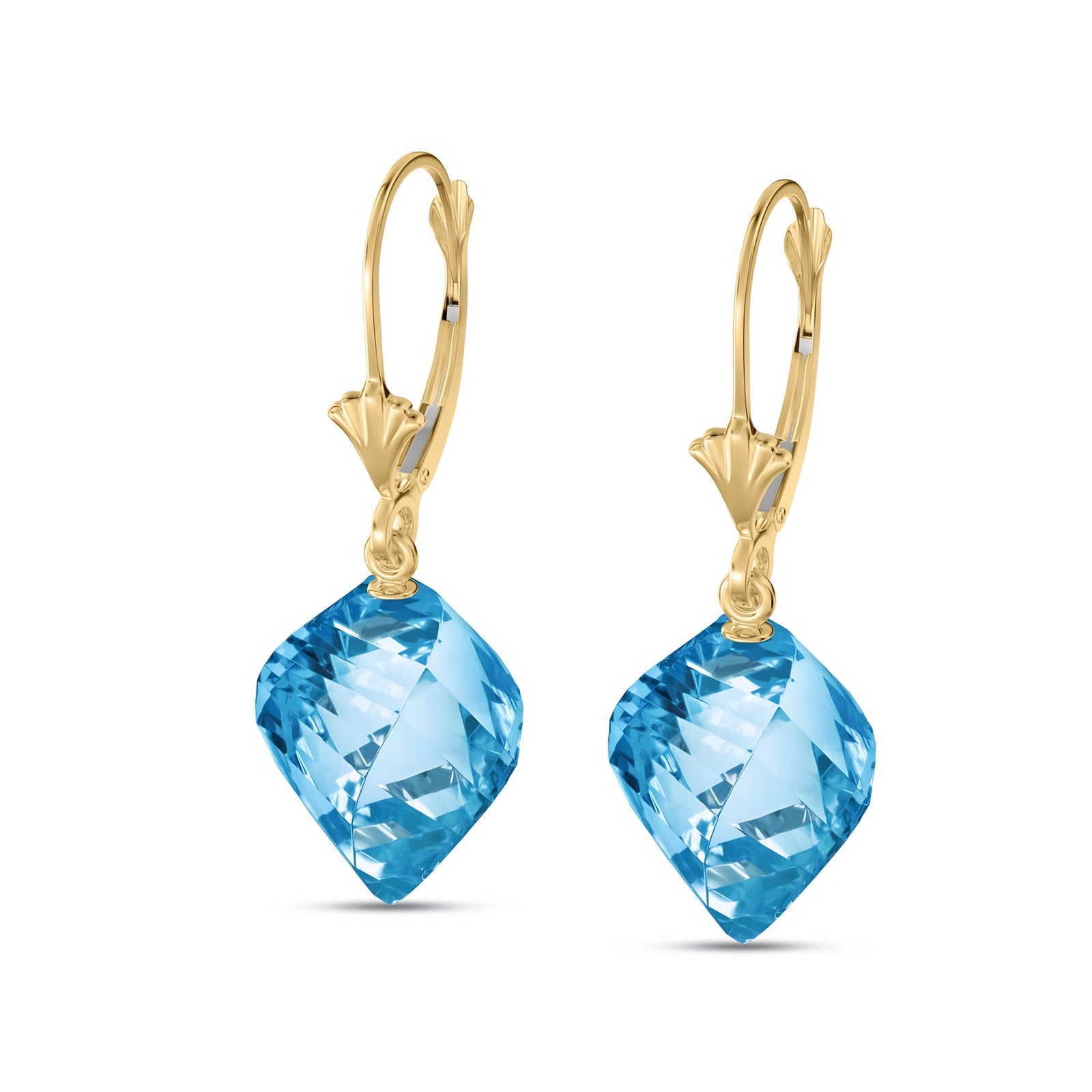 Yellow Gold Earrings Spinel 10K — Ermenegilda