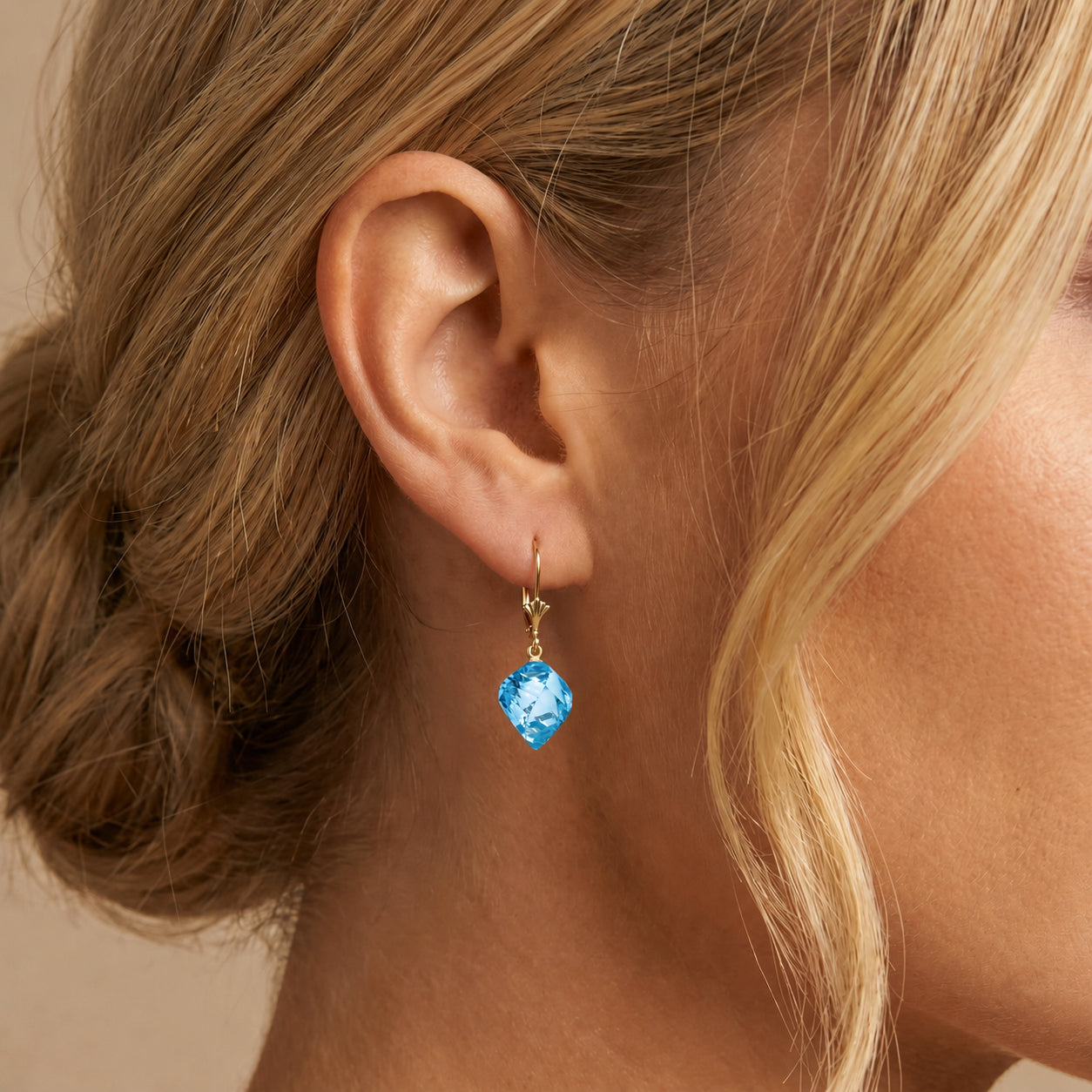 Yellow Gold Earrings Spinel 10K — Ermenegilda