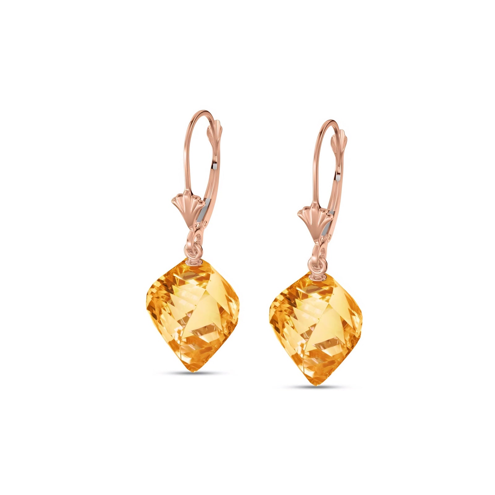 Rose Gold Earrings Green Amethyst 10K — Ermenegilda