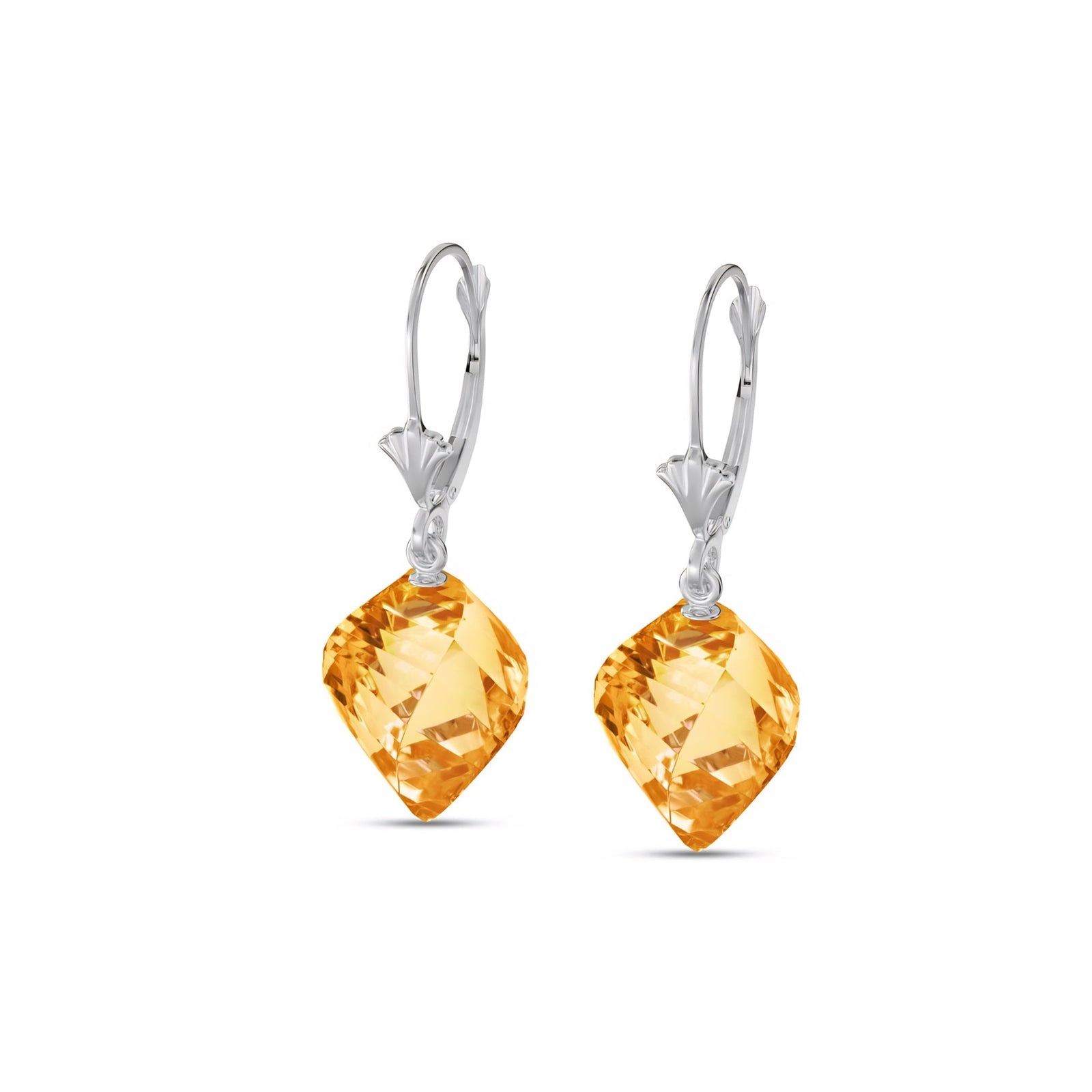 White Gold Earrings Green Amethyst 10K — Ermenegilda