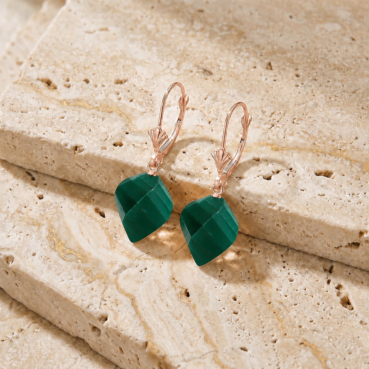 Rose Gold Earrings Citrine 10K — Ermenegilda