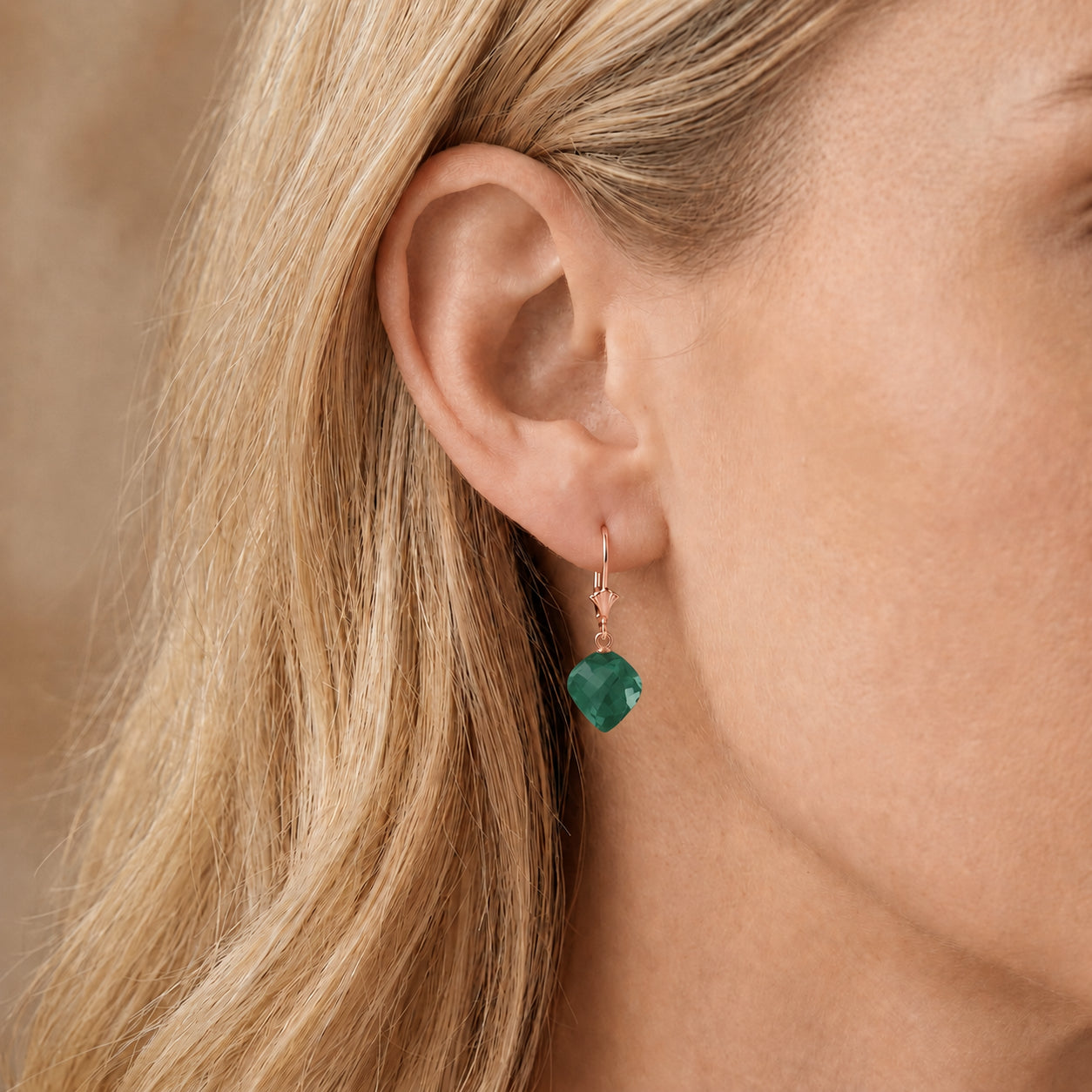 Rose Gold Earrings Citrine 10K — Ermenegilda