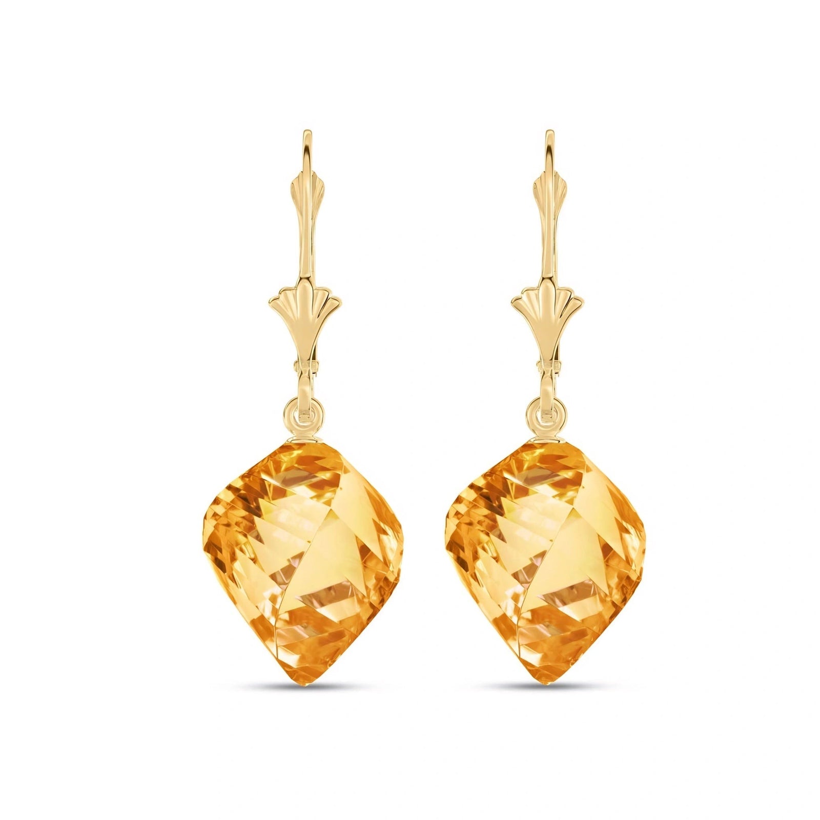 Yellow Gold Earrings Citrine 10K — Ermenegilda