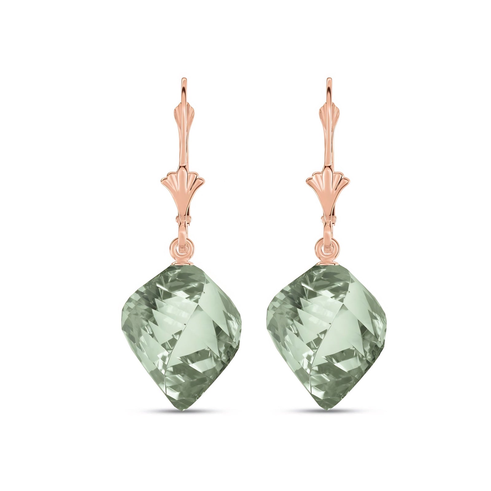 Rose Gold Earrings White Topaz 10K — Ermenegilda