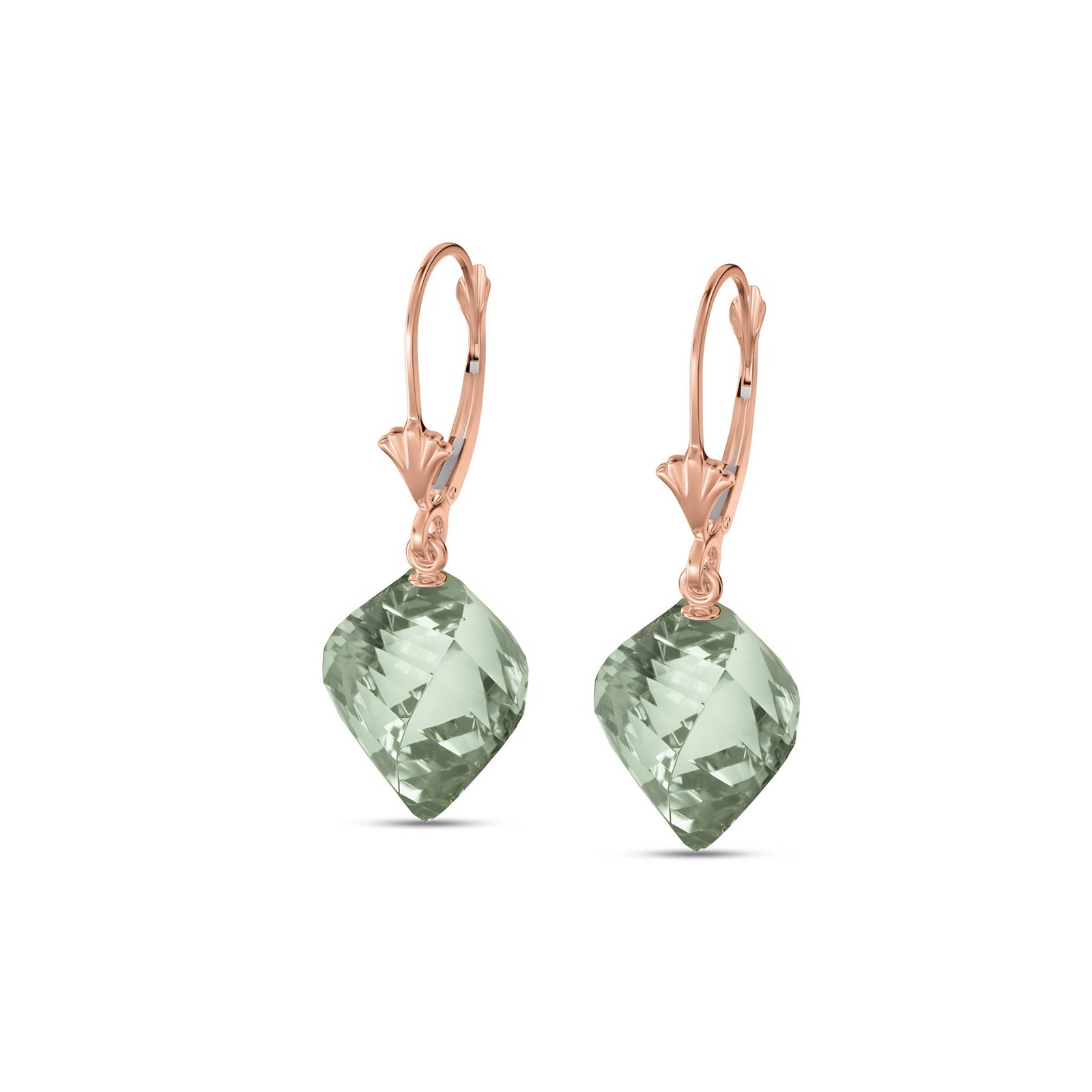 Rose Gold Earrings White Topaz 10K — Ermenegilda