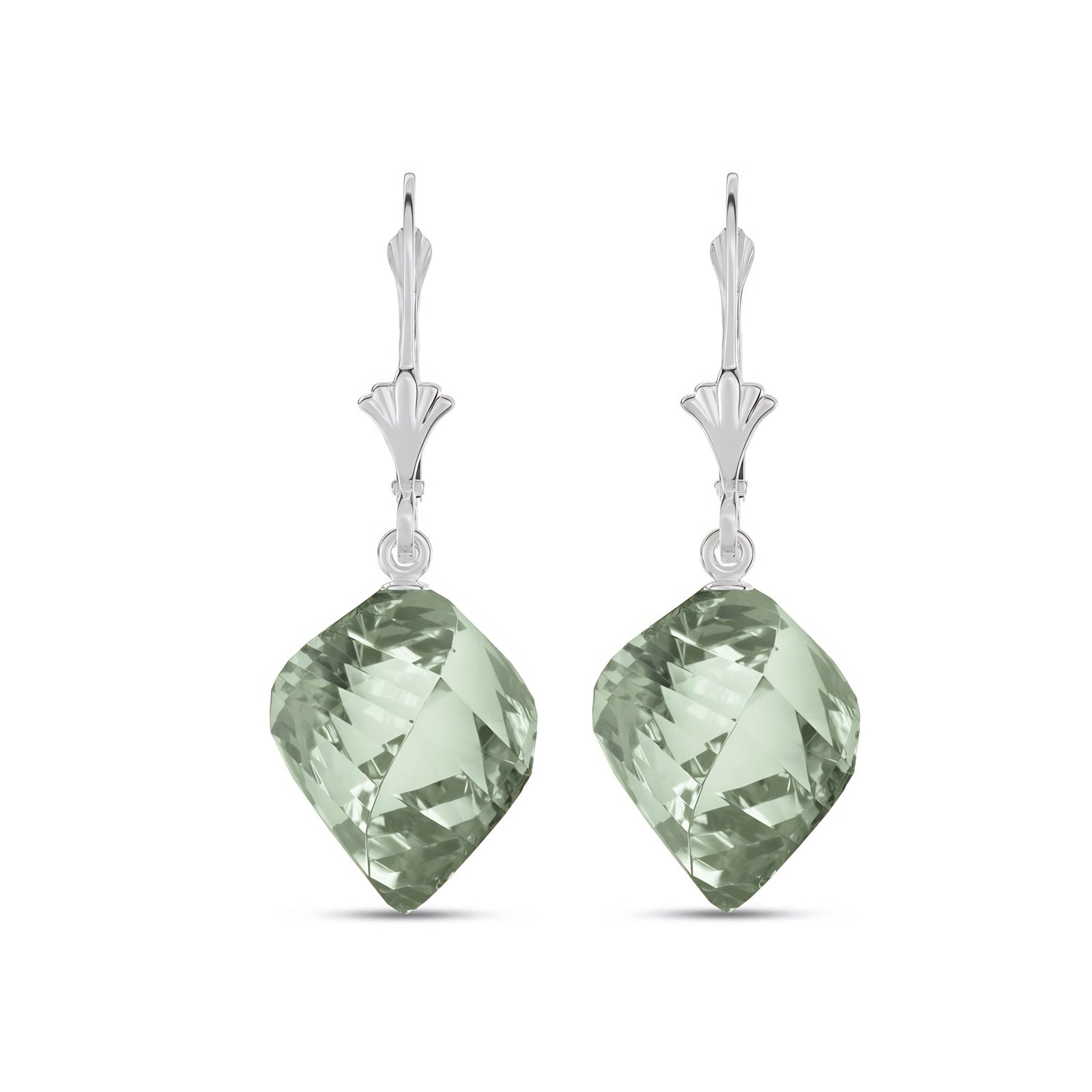 White Gold Earrings White Topaz 10K — Ermenegilda