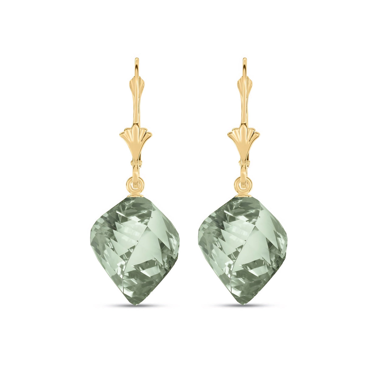 Yellow Gold Earrings White Topaz 10K — Ermenegilda