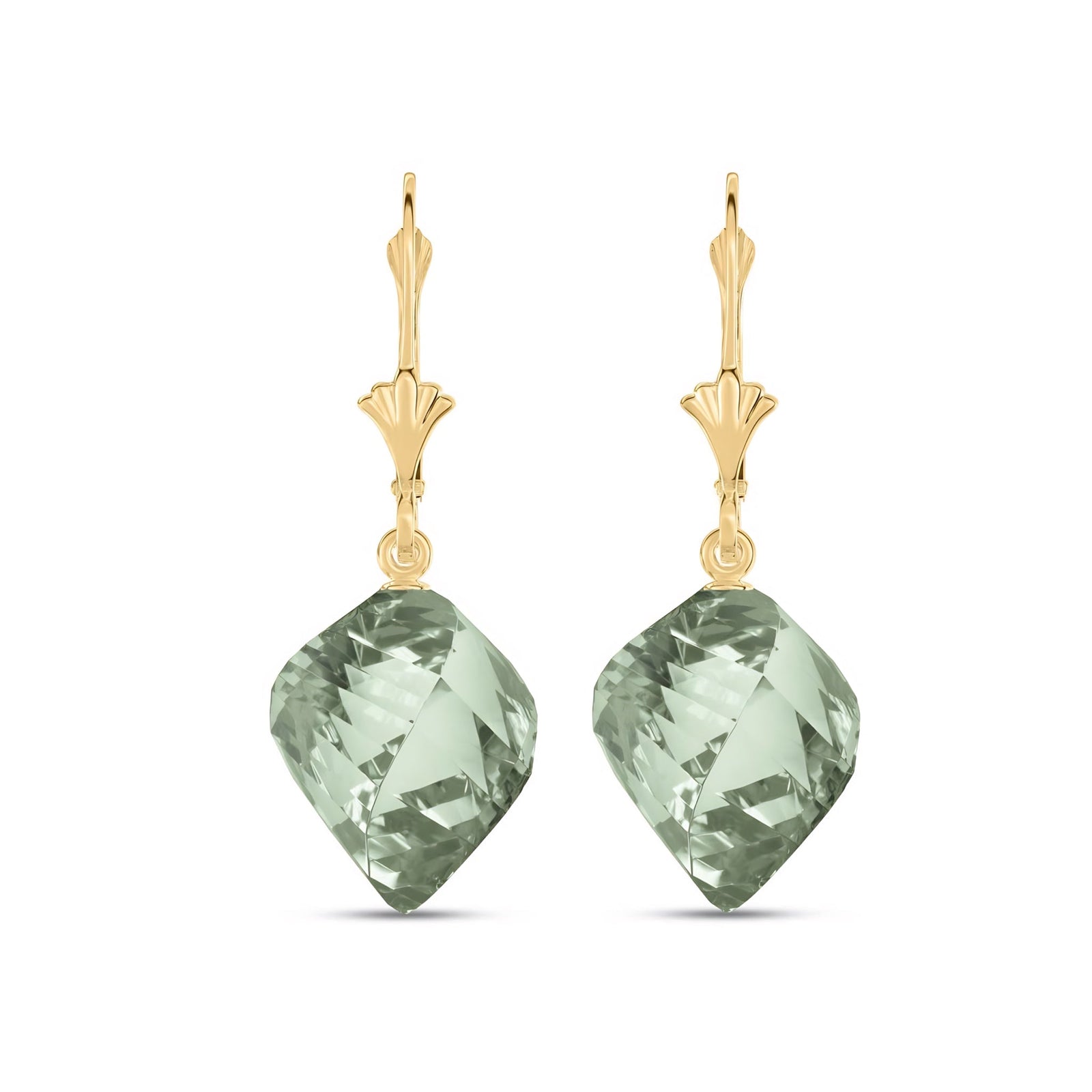Yellow Gold Earrings White Topaz 10K — Ermenegilda
