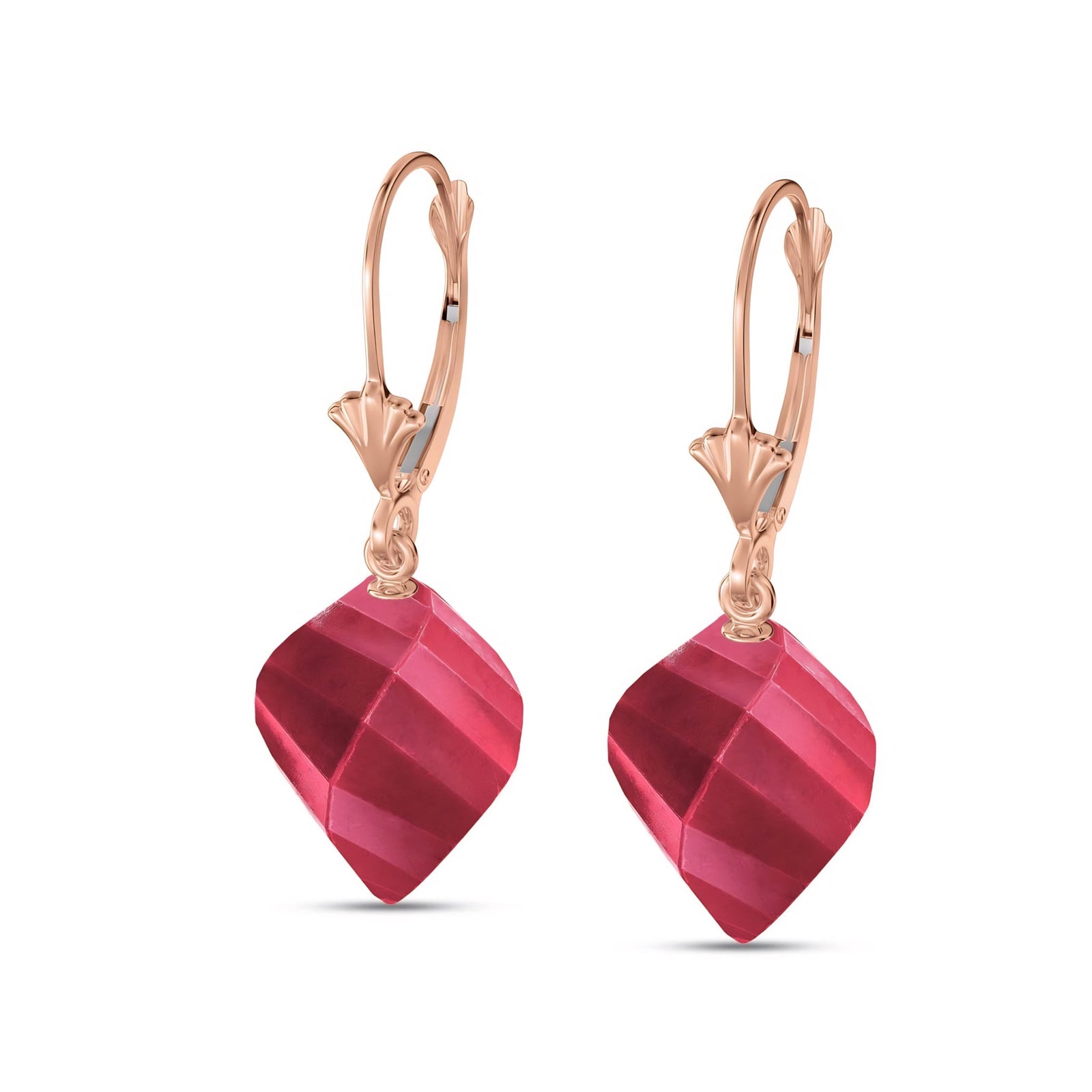 Rose Gold Earrings Blue Topaz 10K — Ermenegilda