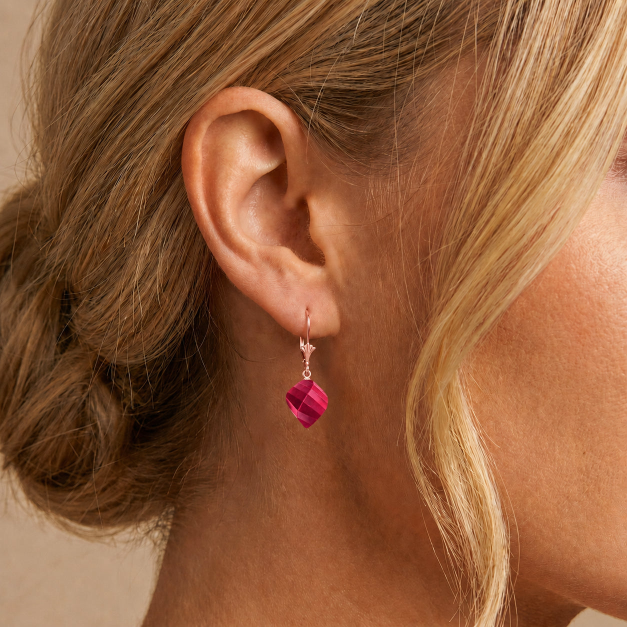 Rose Gold Earrings Blue Topaz 10K — Ermenegilda