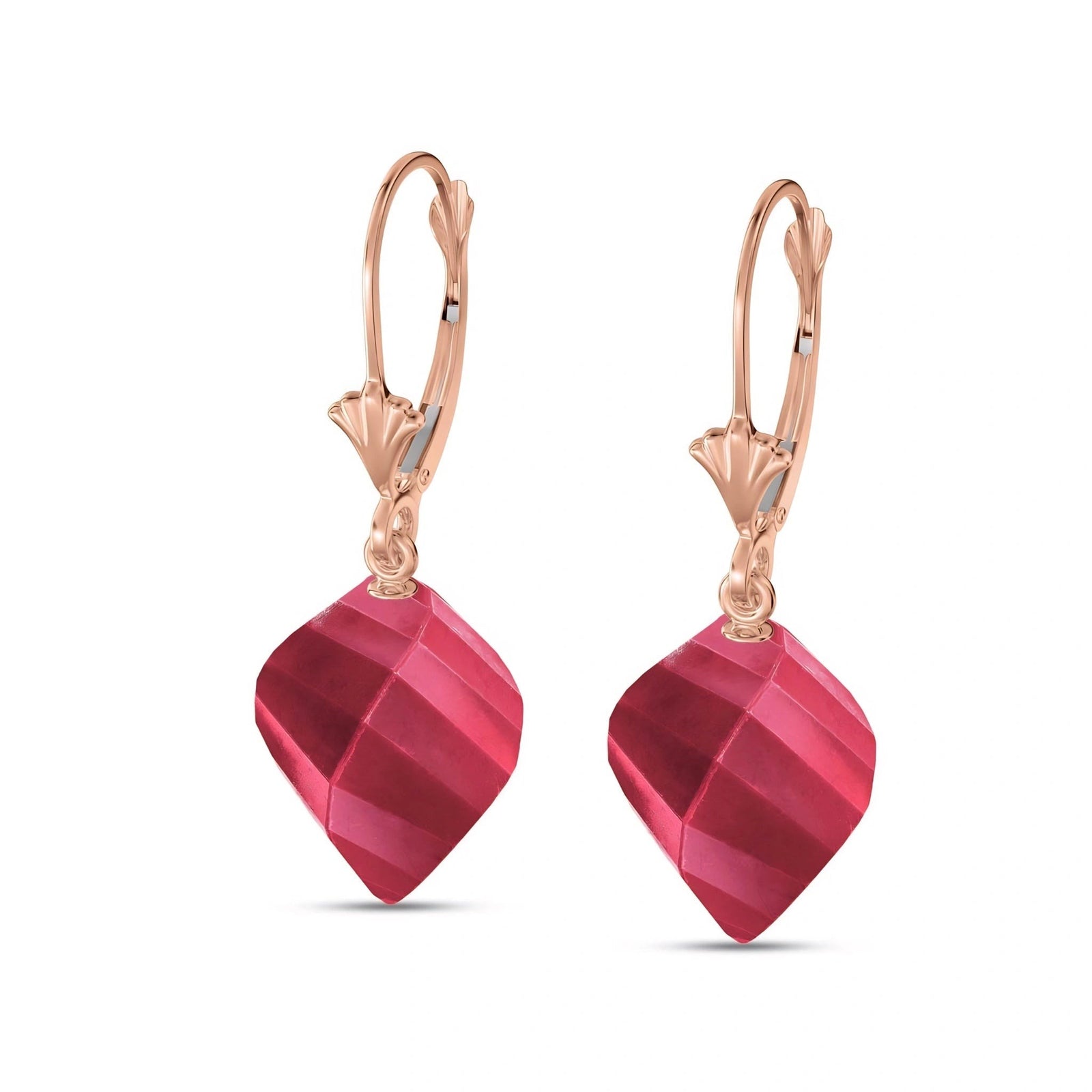 Rose Gold Earrings Ruby 10K — Ermenegilda
