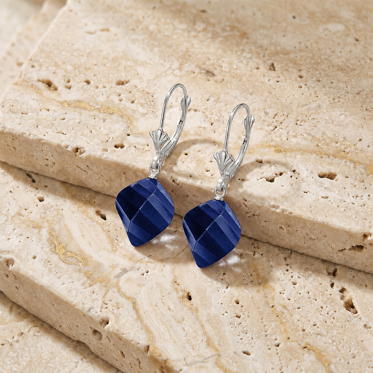 White Gold Earrings Ruby 10K — Ermenegilda
