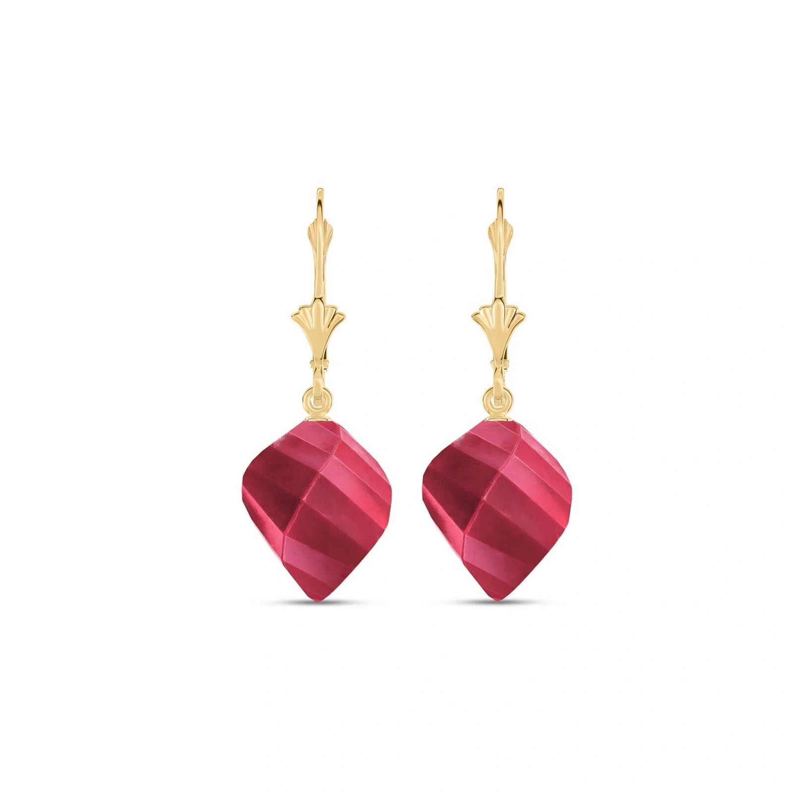 Yellow Gold Earrings Ruby 10K — Ermenegilda