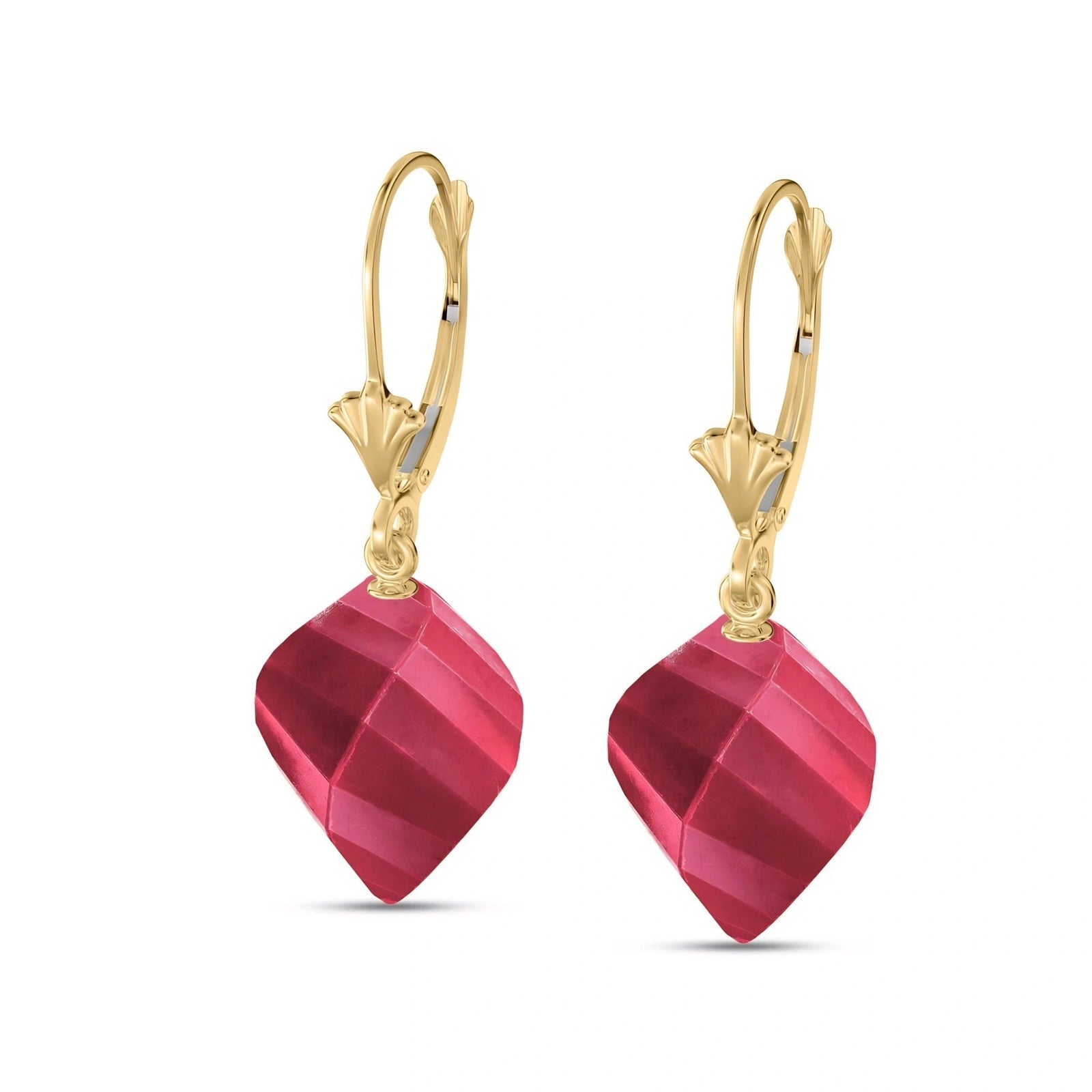 Yellow Gold Earrings Ruby 10K — Ermenegilda