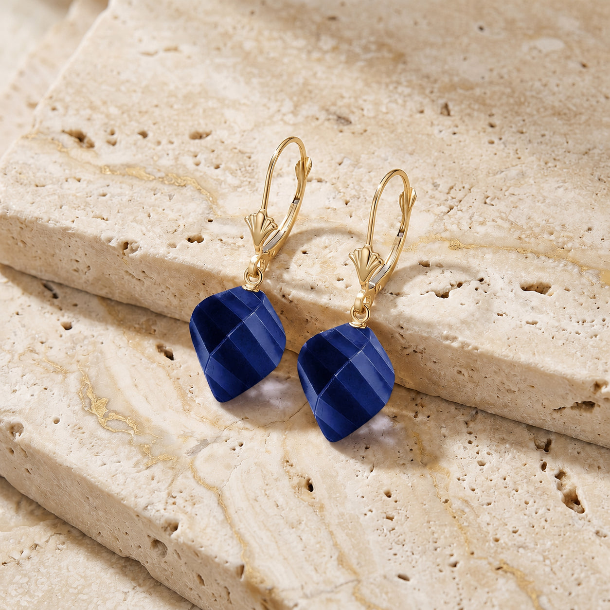 Yellow Gold Earrings Ruby 10K — Ermenegilda