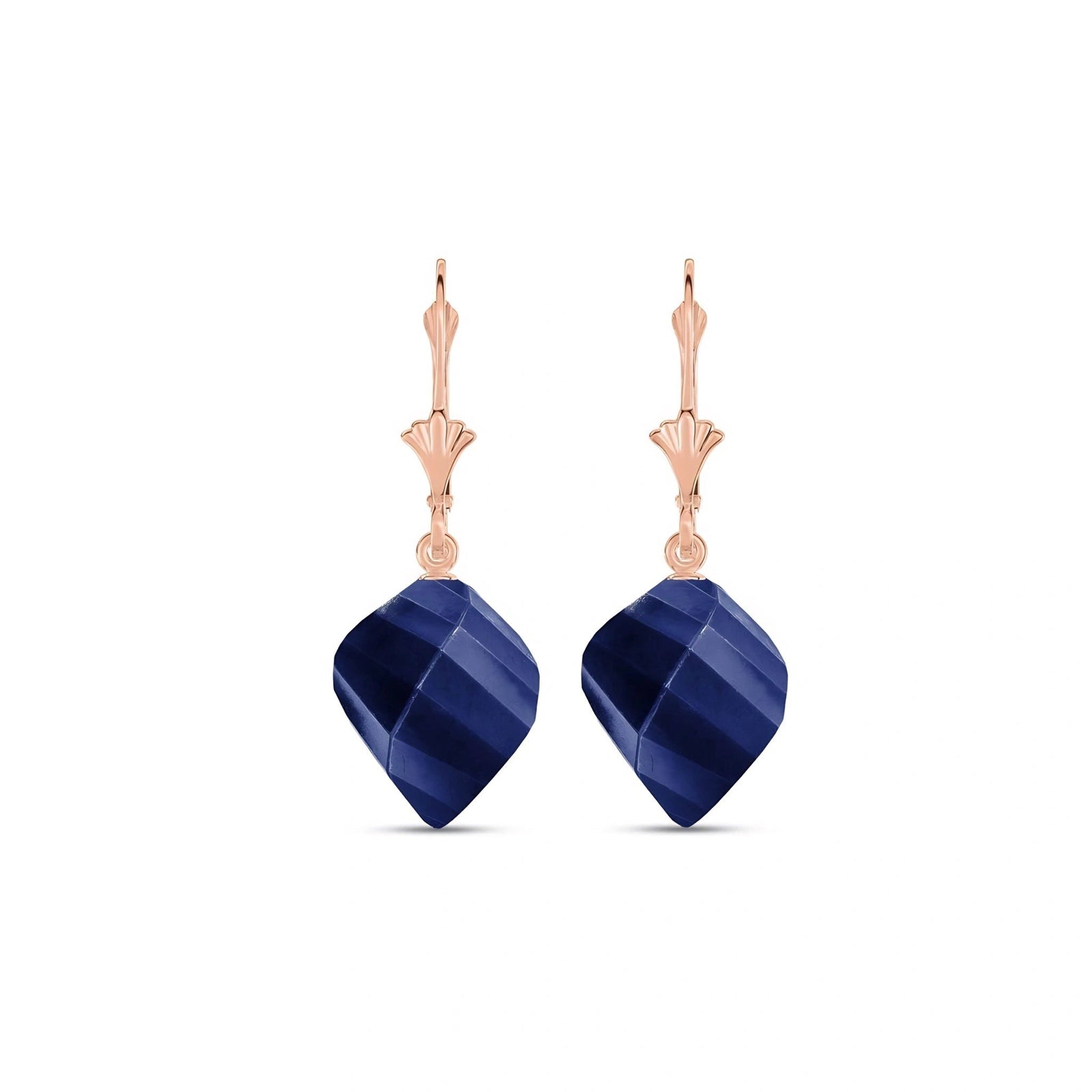 Rose Gold Earrings Sapphire 10K — Ermenegilda
