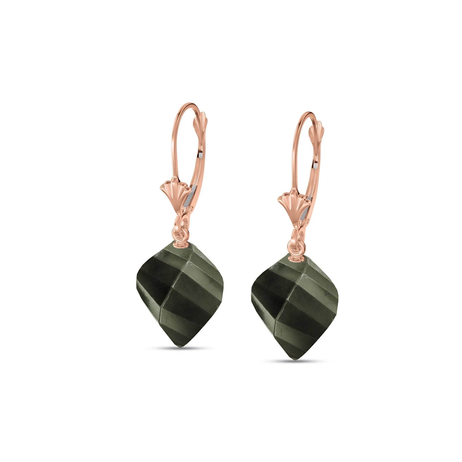 Rose Gold Earrings Sapphire 10K — Ermenegilda