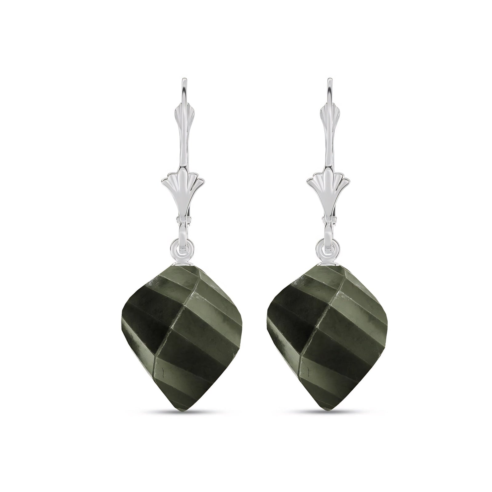 White Gold Earrings Sapphire 10K — Ermenegilda