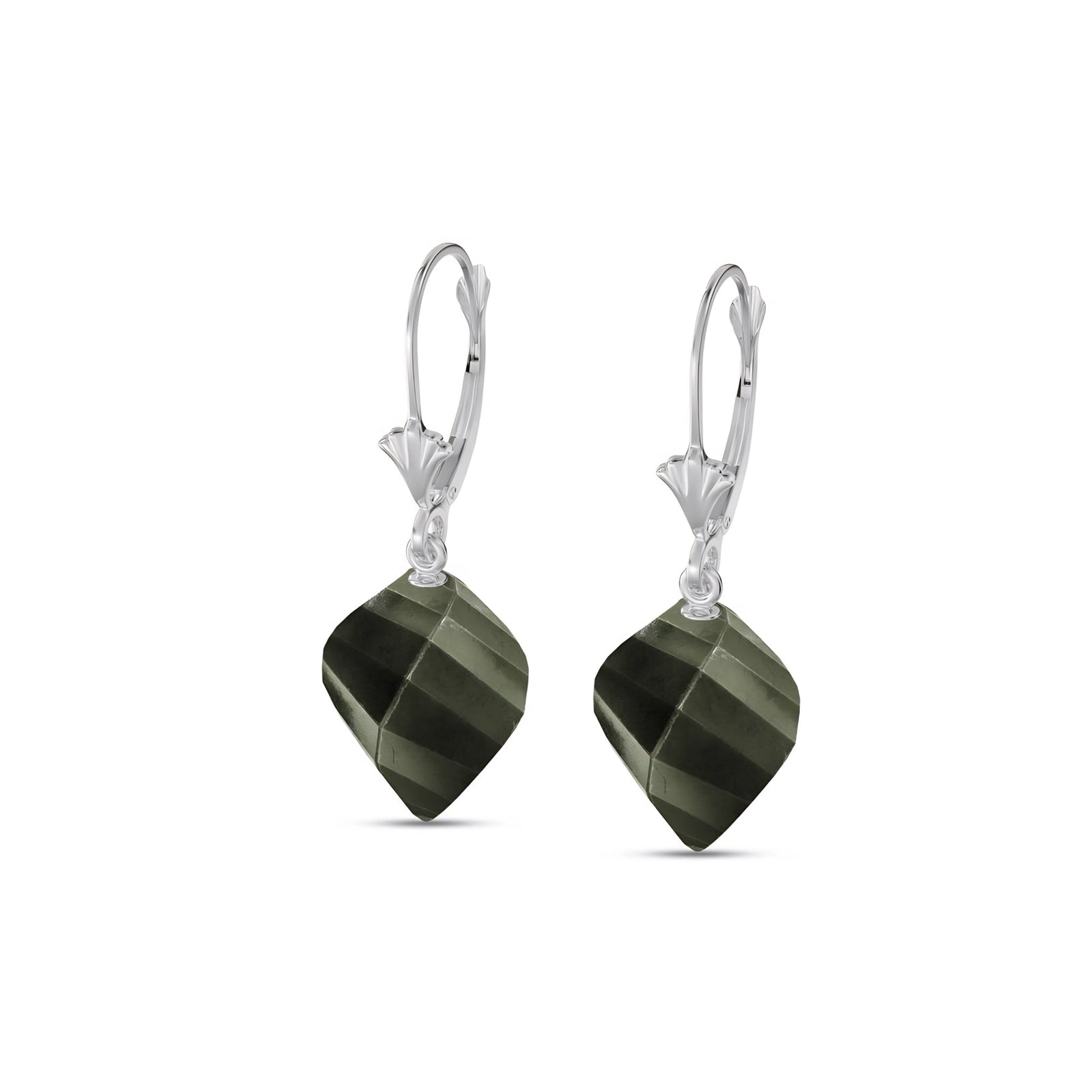 White Gold Earrings Sapphire 10K — Ermenegilda
