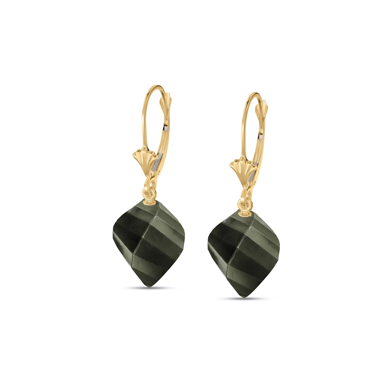 Yellow Gold Earrings Sapphire 10K — Ermenegilda