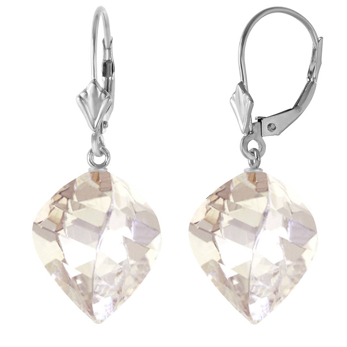 White Gold Earrings Emerald 10K — Ermenegilda