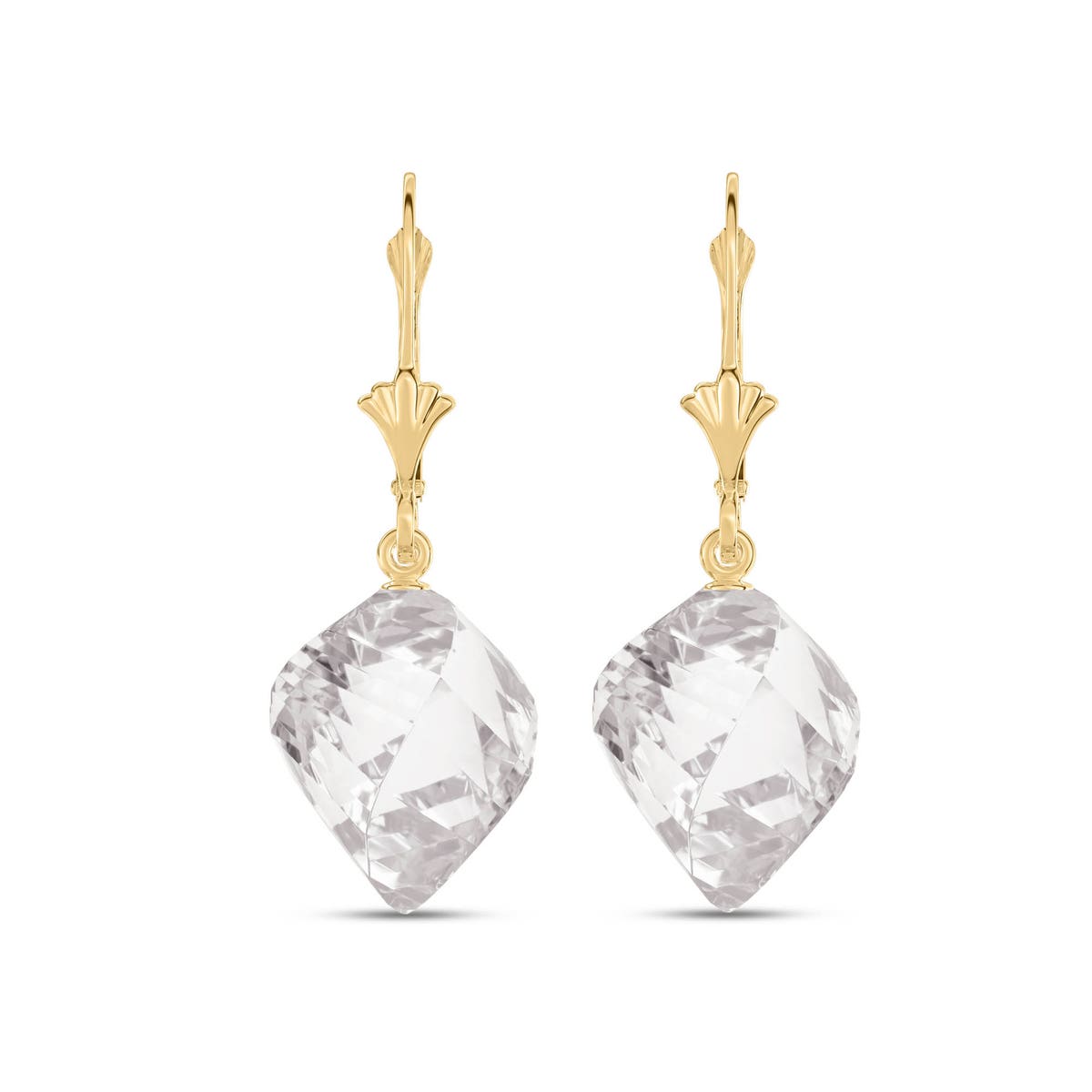 Yellow Gold Earrings Emerald 10K — Ermenegilda