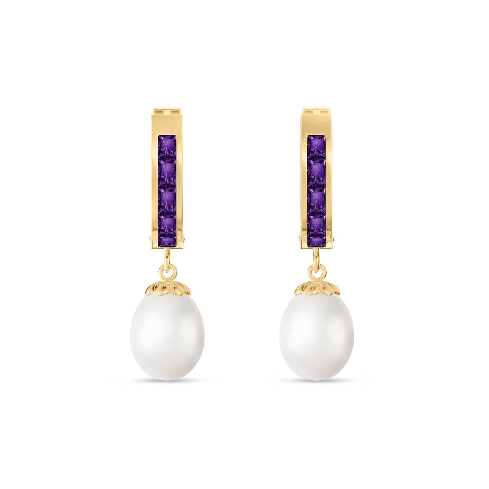 Yellow Gold Bloom Earrings Pearl 10K — Battistina