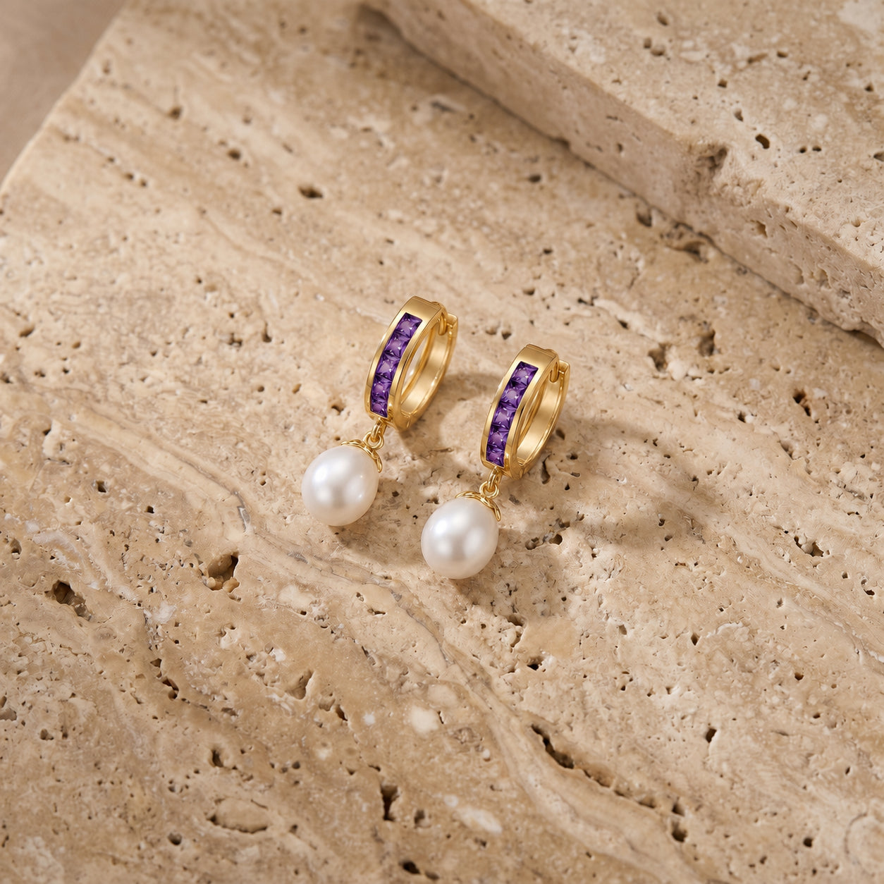 Yellow Gold Bloom Earrings Pearl 10K — Battistina