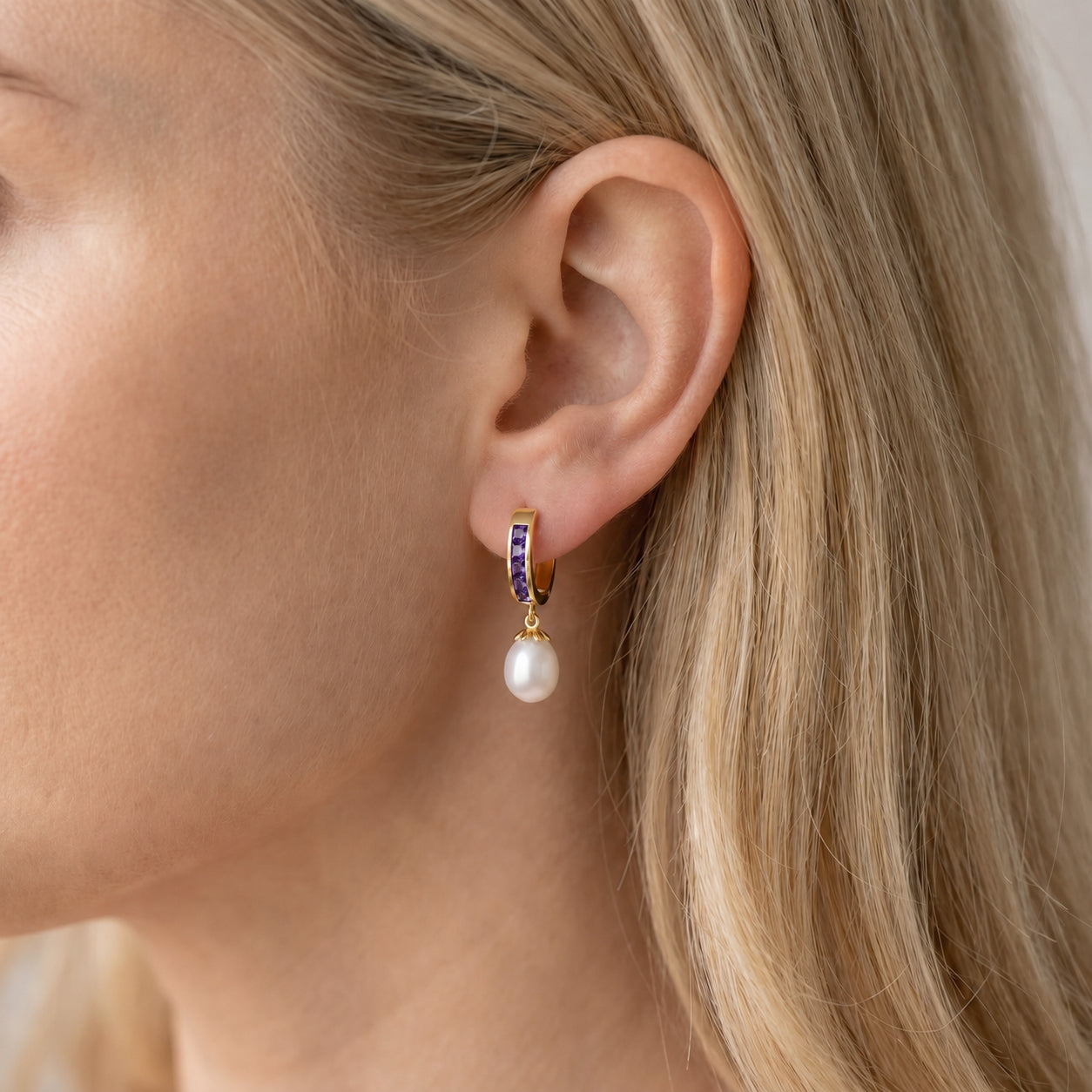 Yellow Gold Bloom Earrings Pearl 10K — Battistina