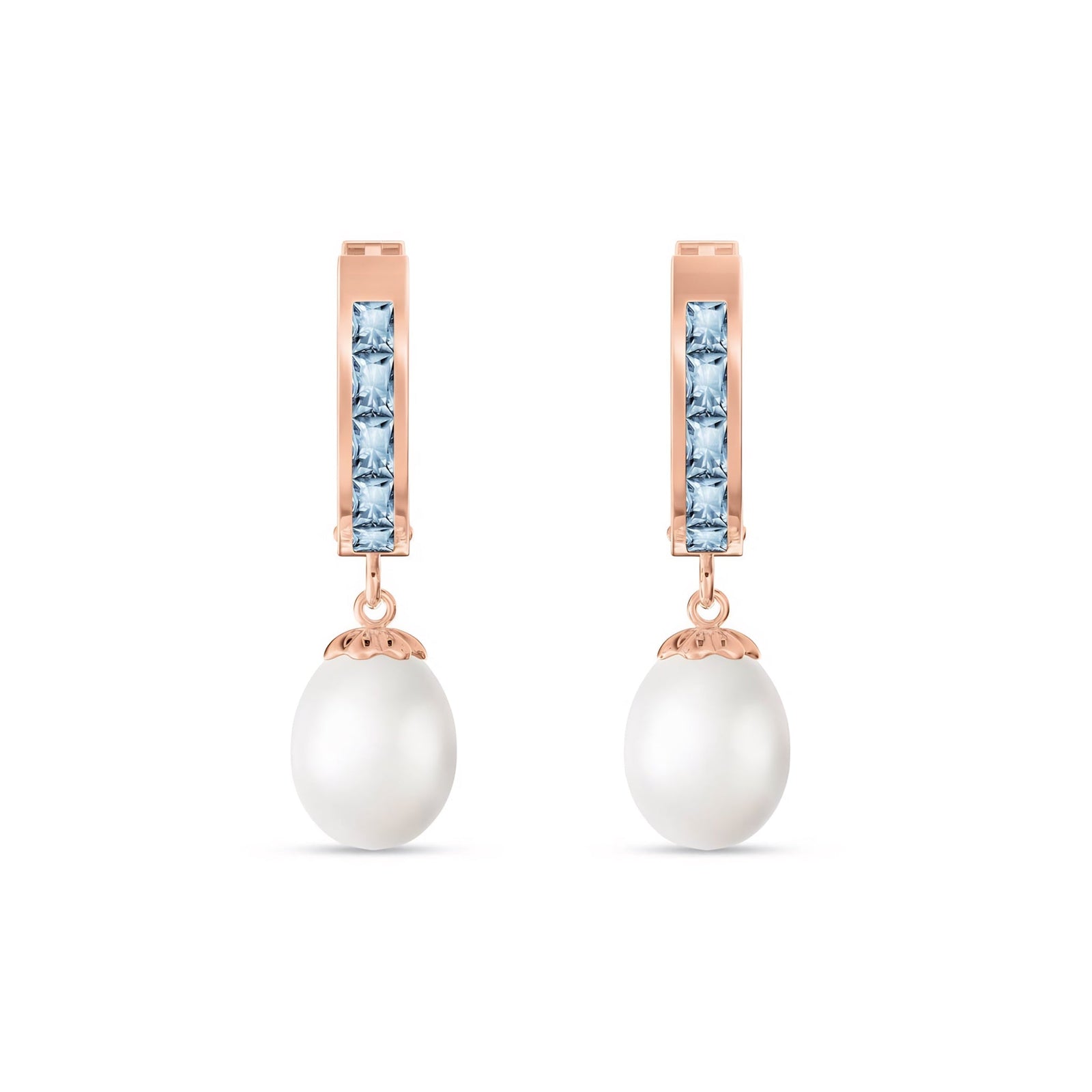 Rose Gold Bloom Earrings Sapphire 10K — Battistina