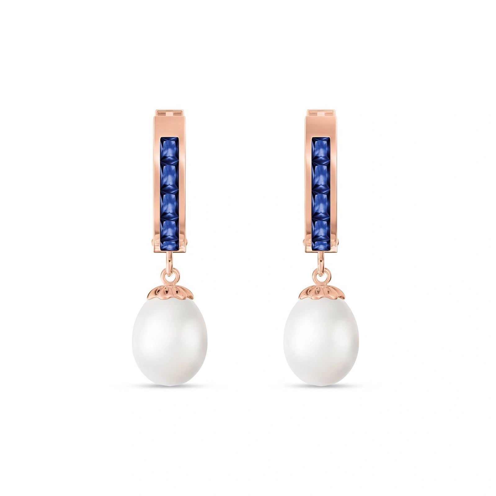 Rose Gold Bloom Earrings Sapphire 10K — Battistina
