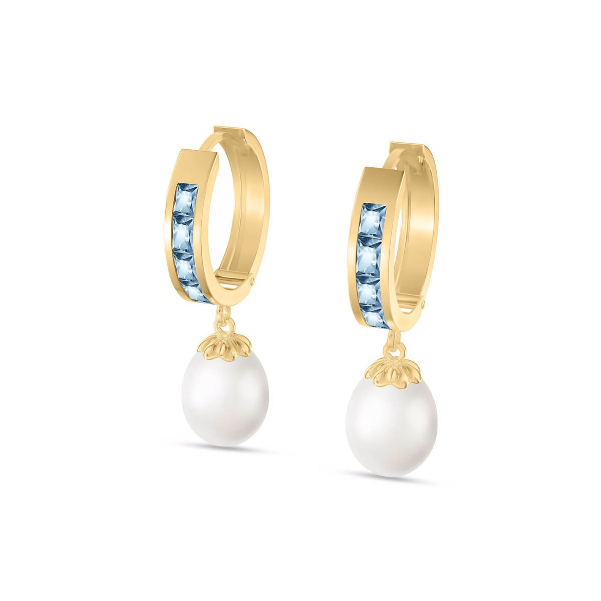 Yellow Gold Bloom Earrings Sapphire 10K — Battistina