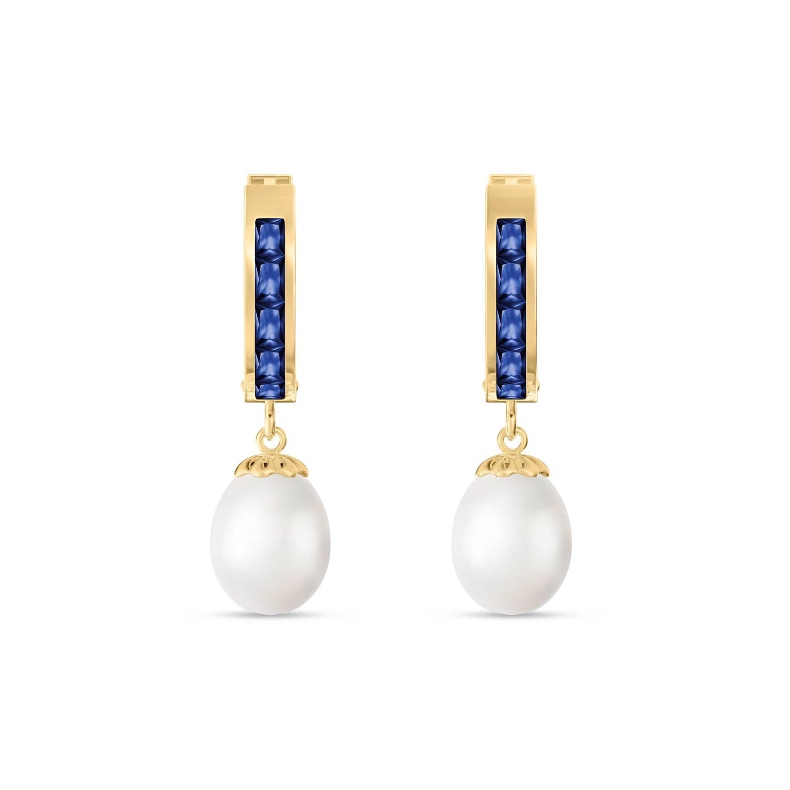 Yellow Gold Bloom Earrings Sapphire 10K — Battistina