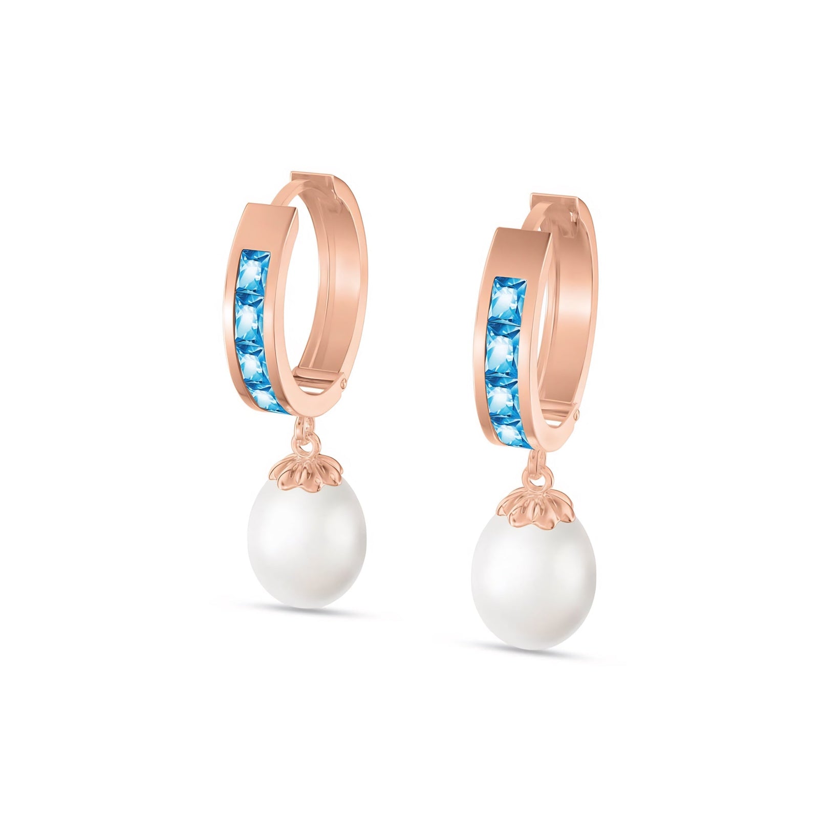 Rose Gold Bloom Earrings Ruby 10K — Battistina