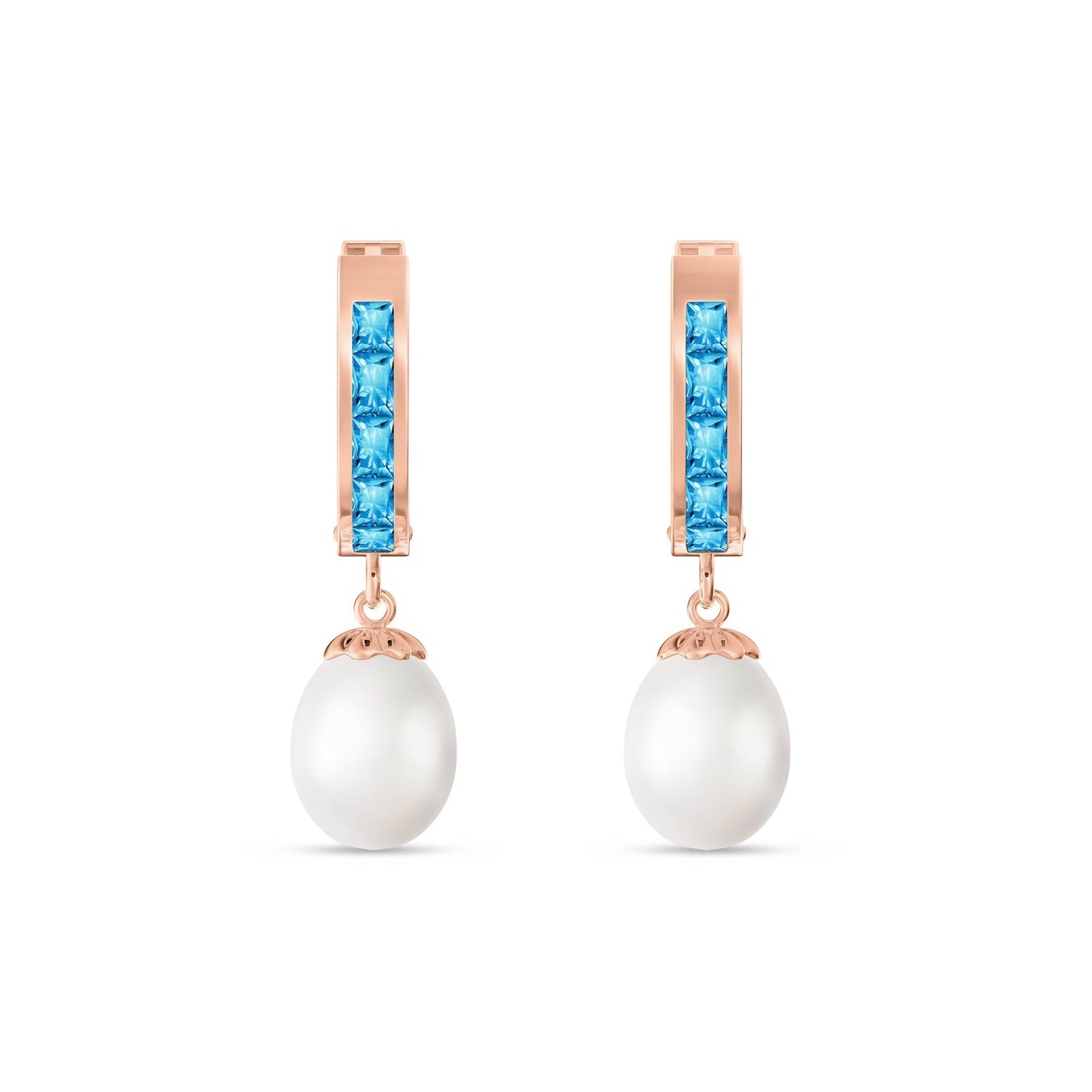 Rose Gold Bloom Earrings Ruby 10K — Battistina