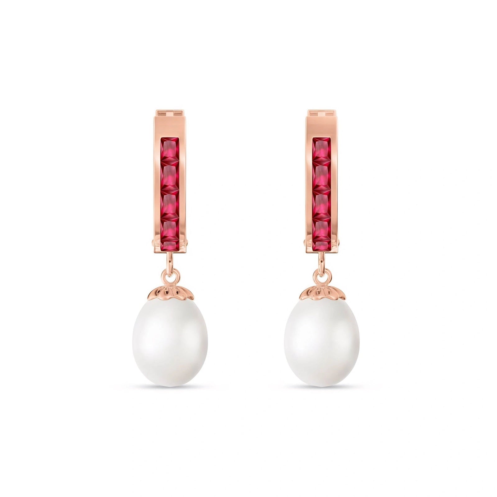 Rose Gold Bloom Earrings Ruby 10K — Battistina